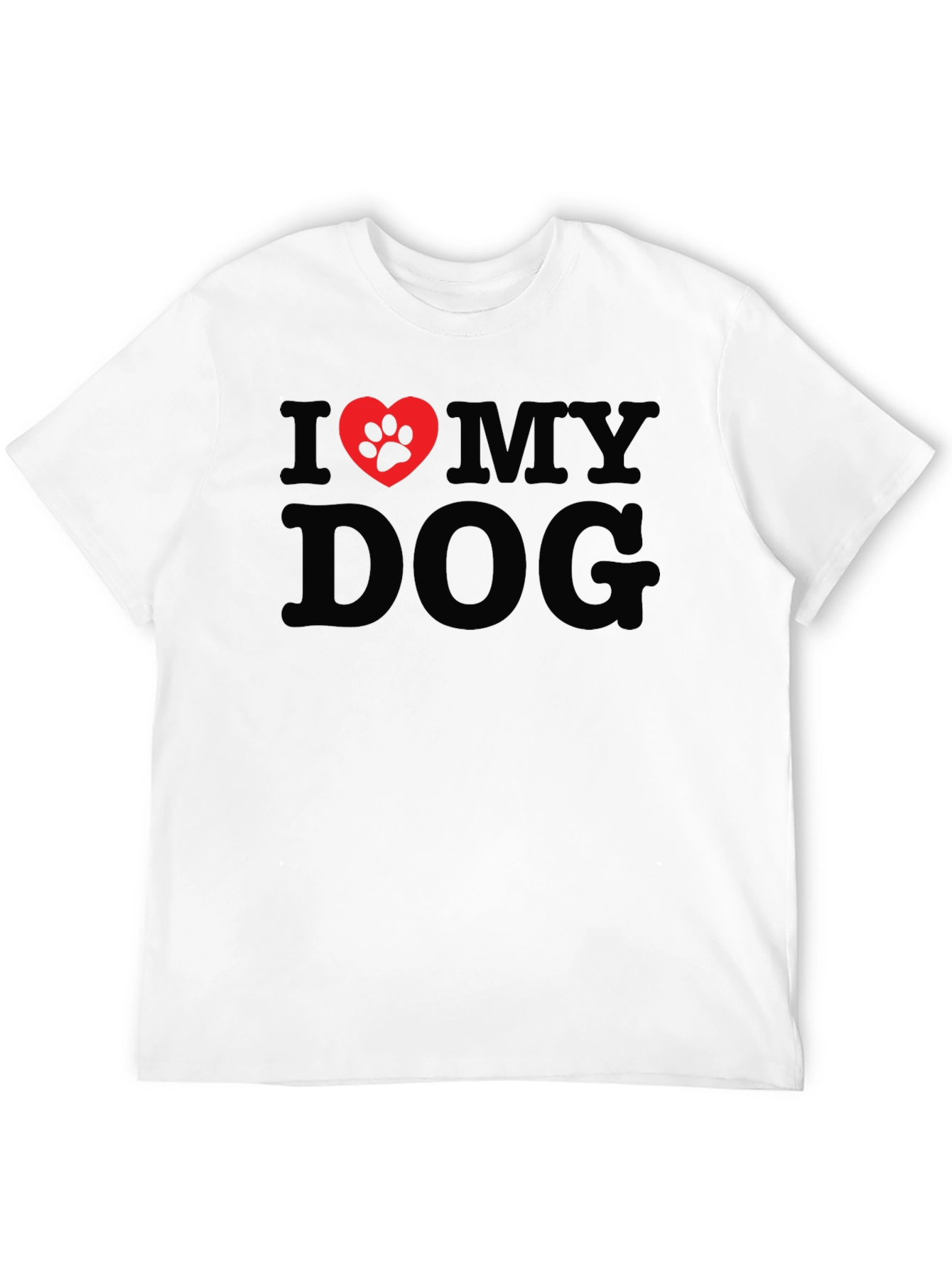 I Love My Dog Paw Print Heart T-Shirt