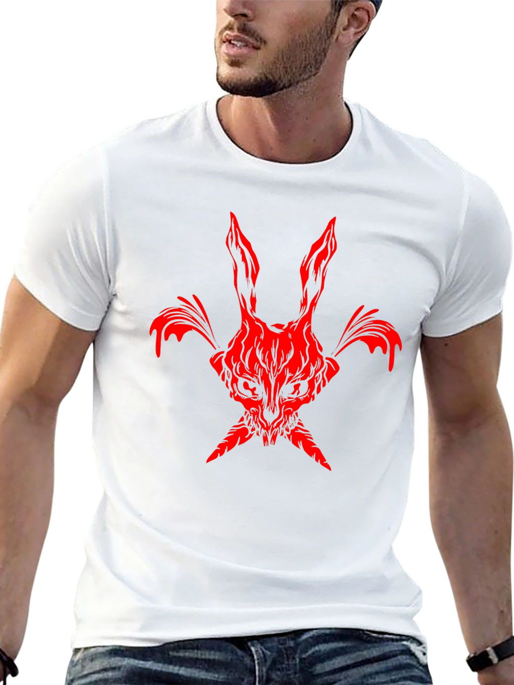 Red Rabbit Graphic Black Tee
