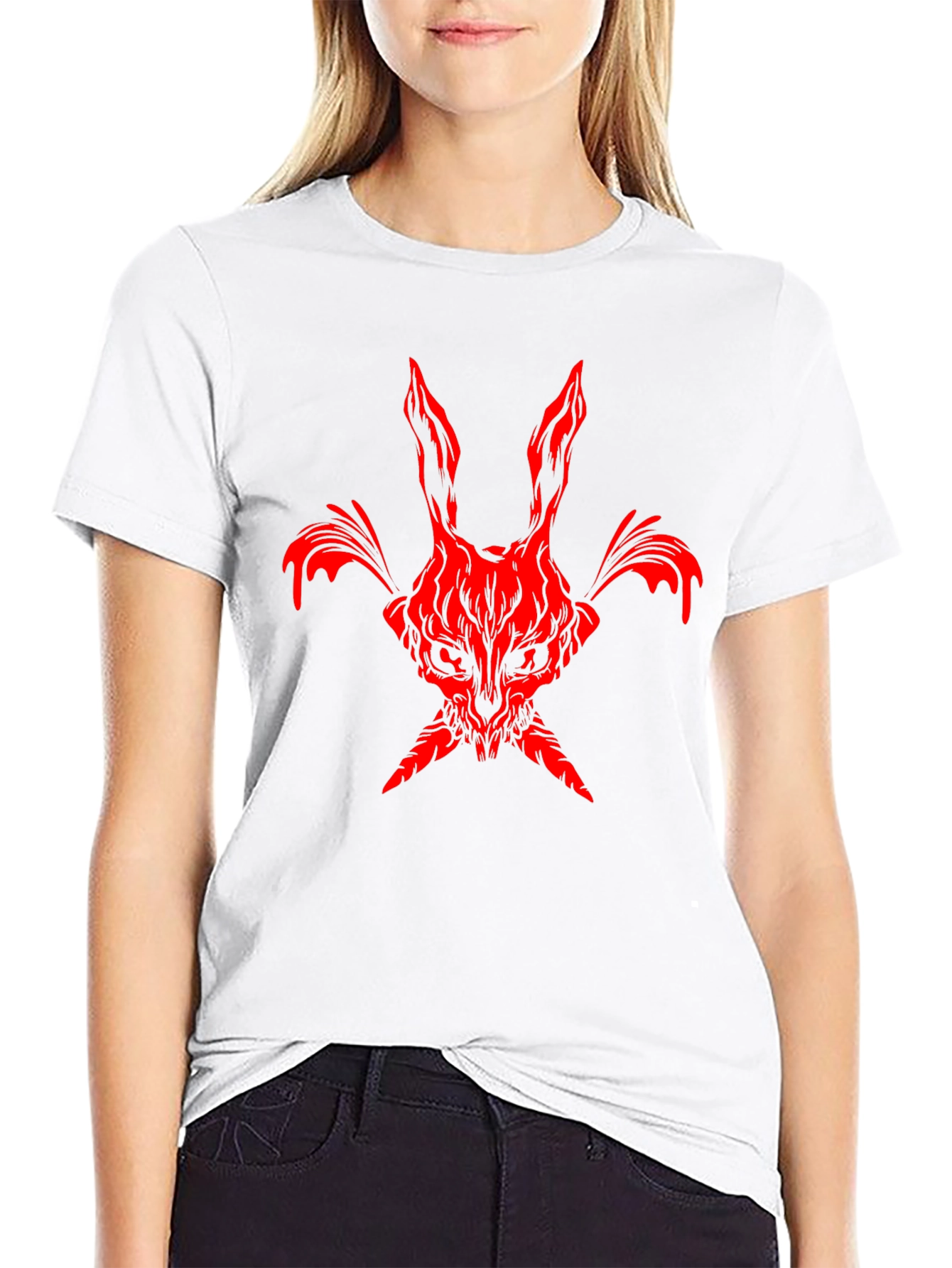 Red Rabbit Graphic Black Tee