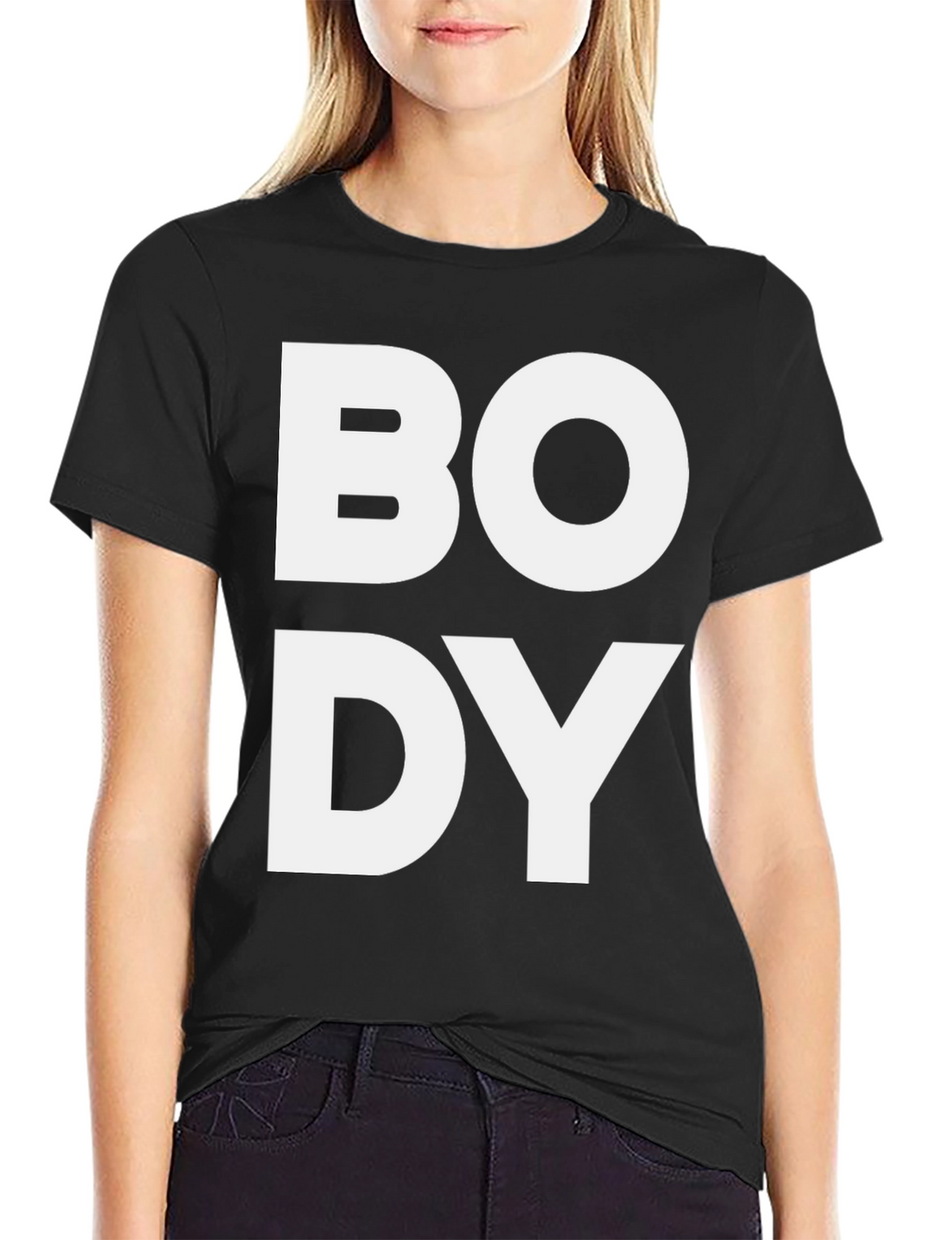Bold BODY Graphic Tee - Black Cotton T-Shirt