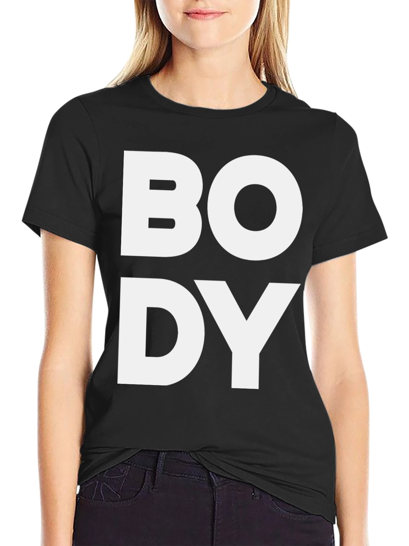 Bold BODY Graphic Tee - Black Cotton T-Shirt