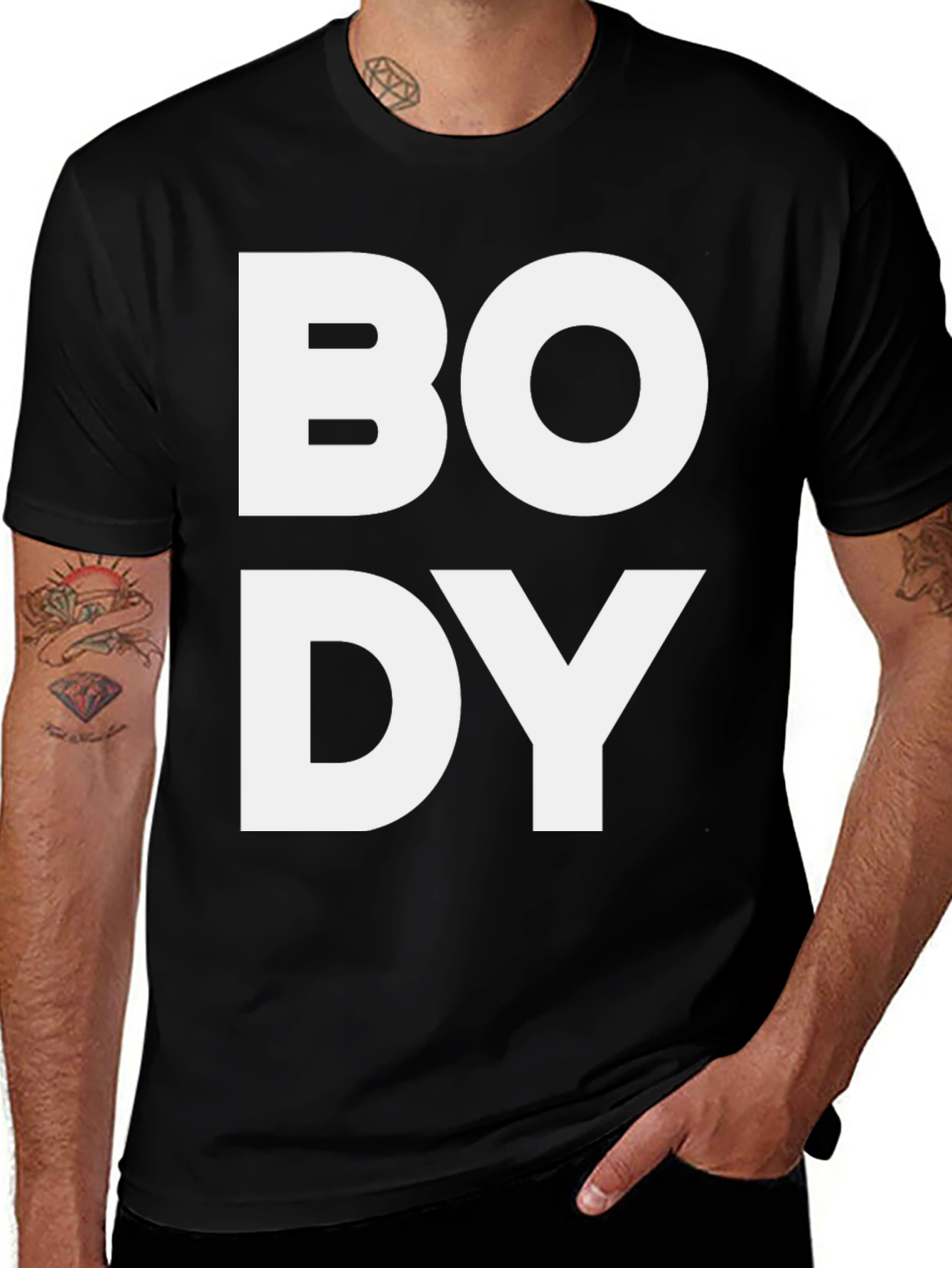 Bold BODY Graphic Tee - Black Cotton T-Shirt