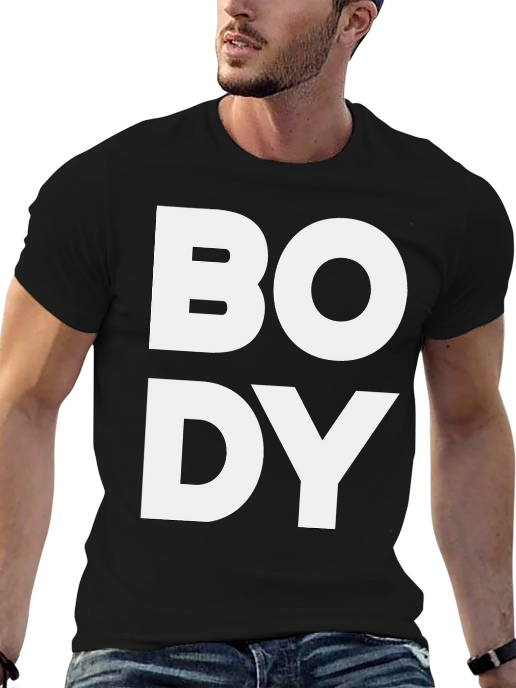 Bold BODY Graphic Tee - Black Cotton T-Shirt