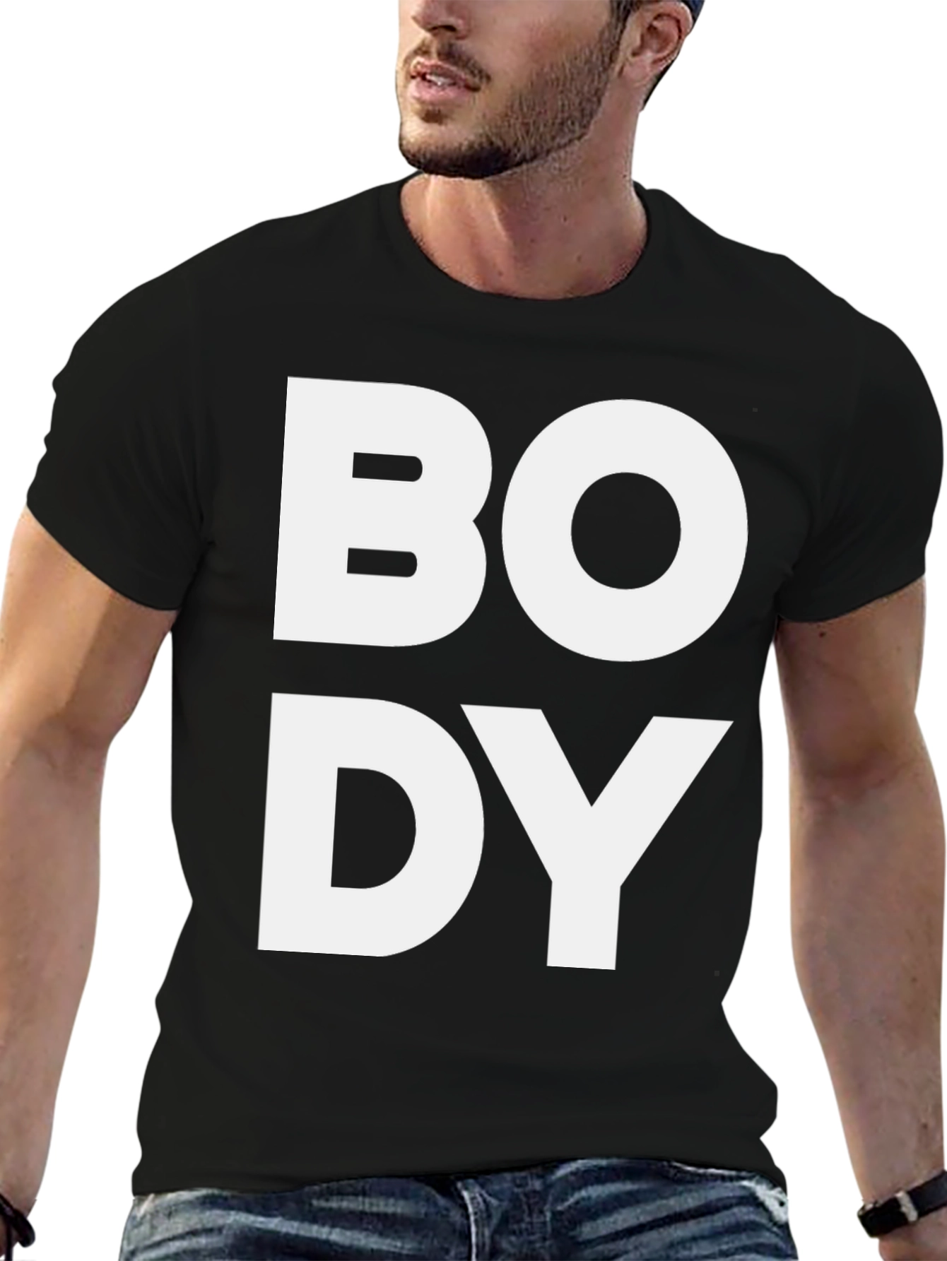 Bold BODY Graphic Tee - Black Cotton T-Shirt