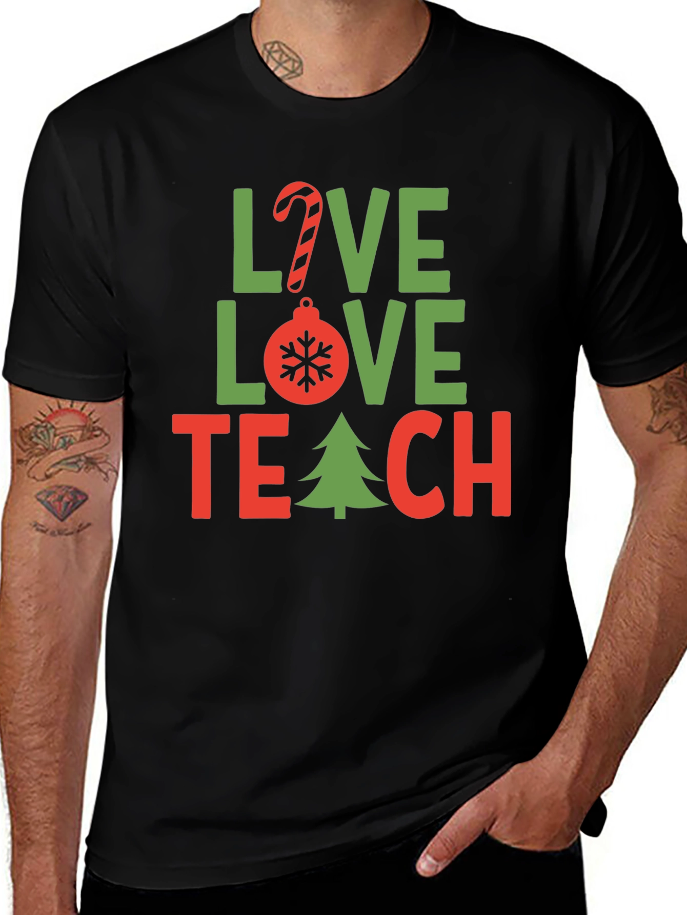 Love Teach Christmas T-Shirt