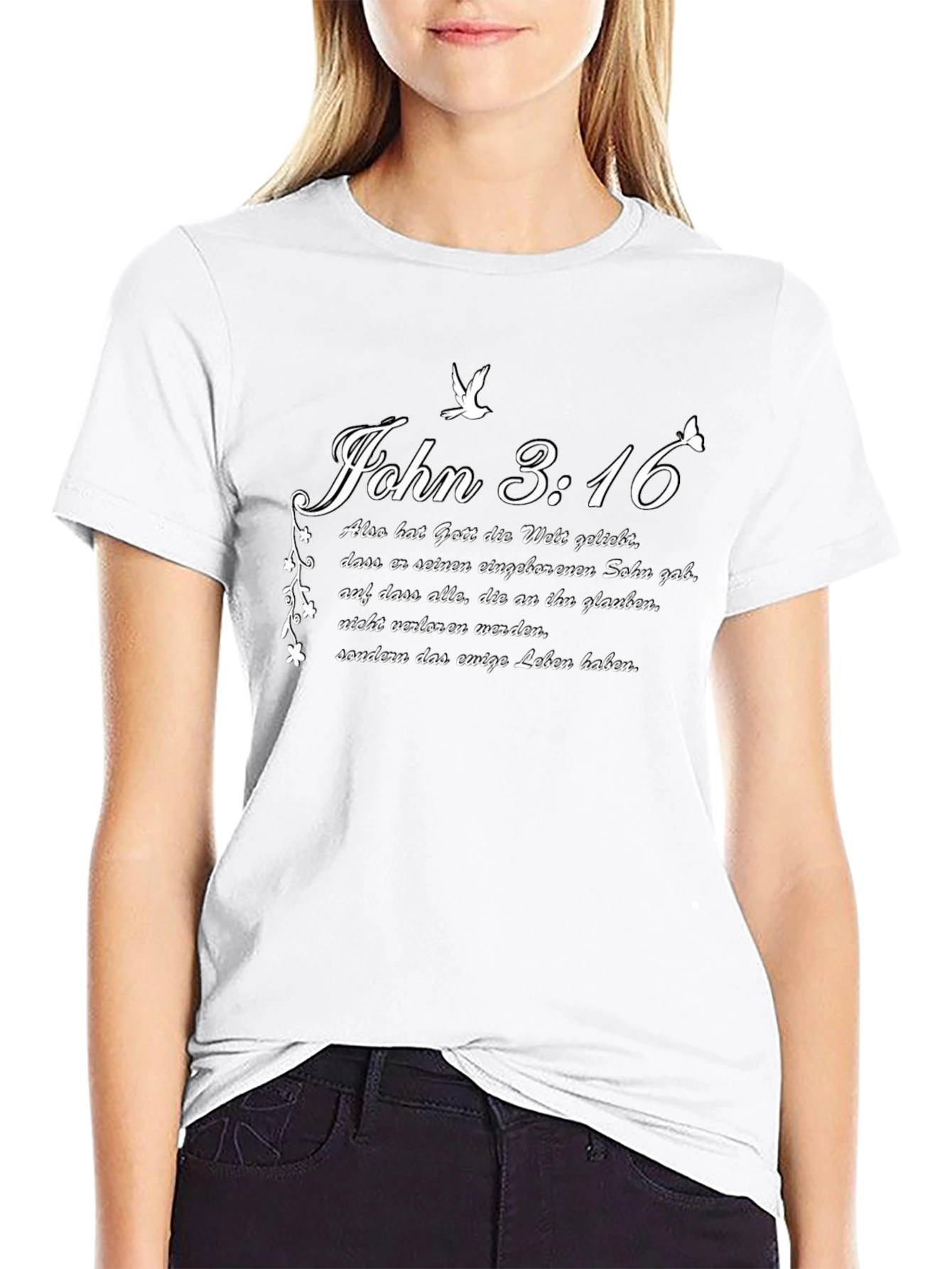 John 3:16 Christian T-Shirt - German Text
