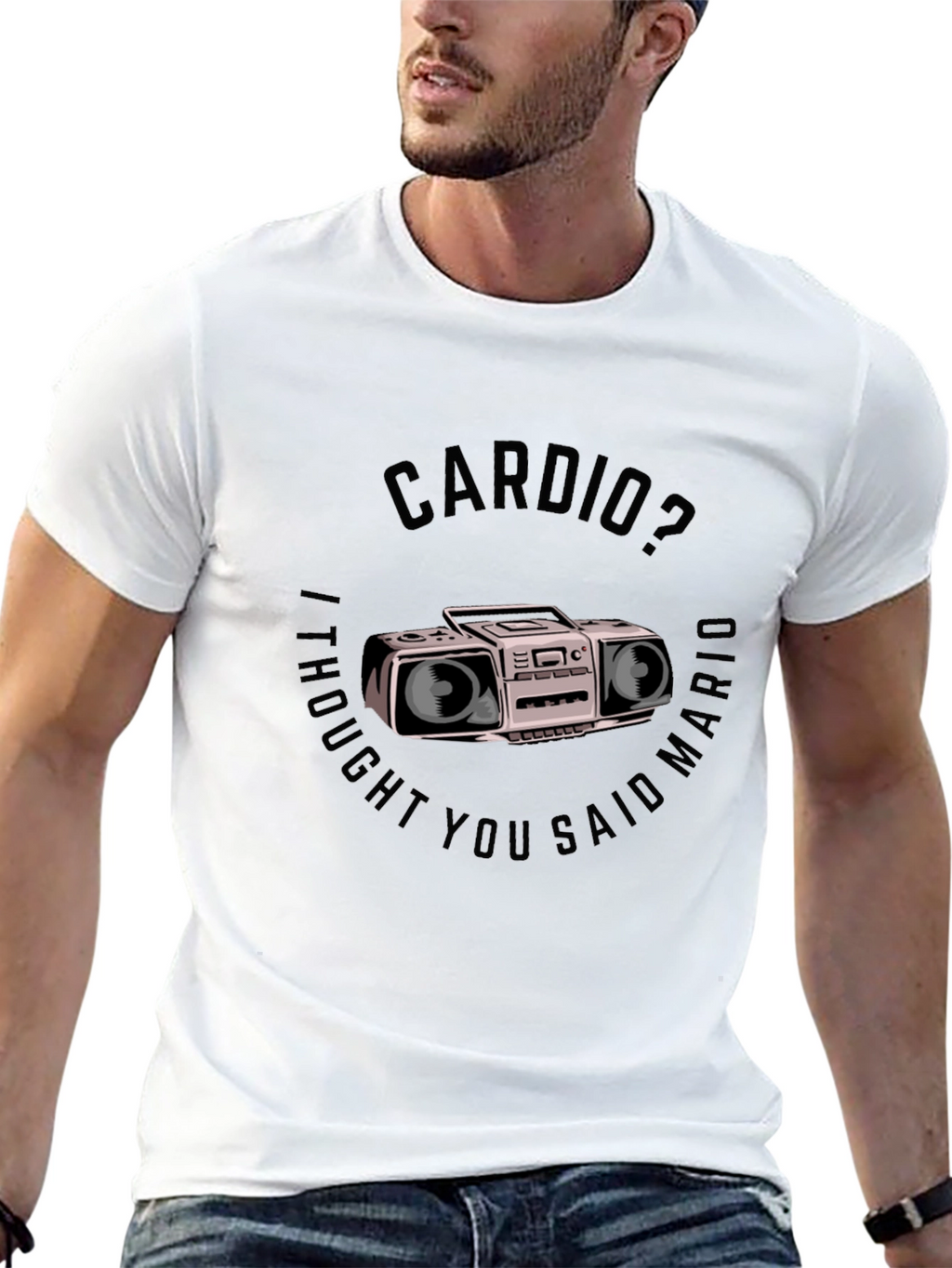 Cardio Mario T-Shirt - Funny Gym Workout Tee