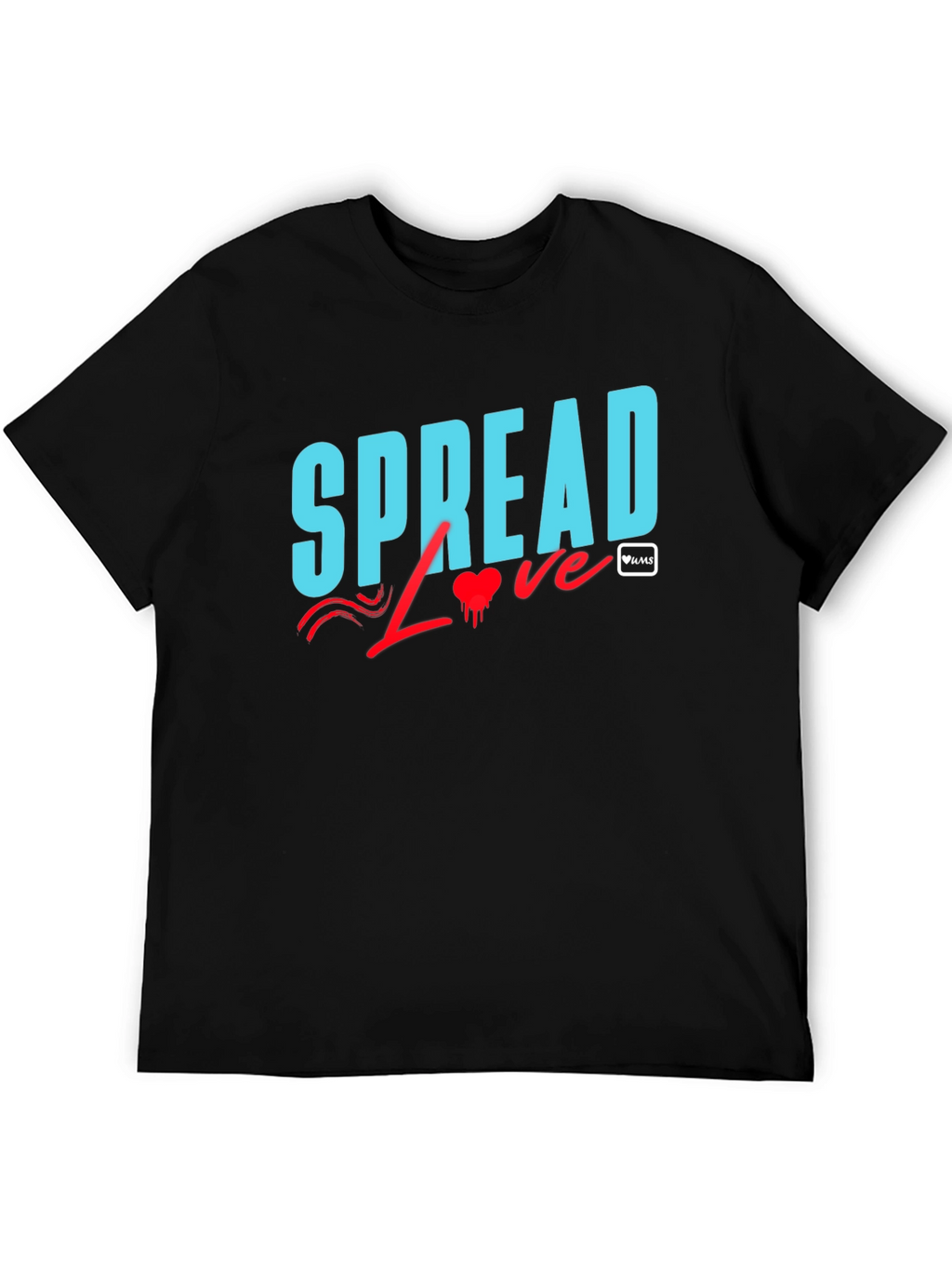 Spread Love Graphic Tee - Black Cotton Casual T-Shirt