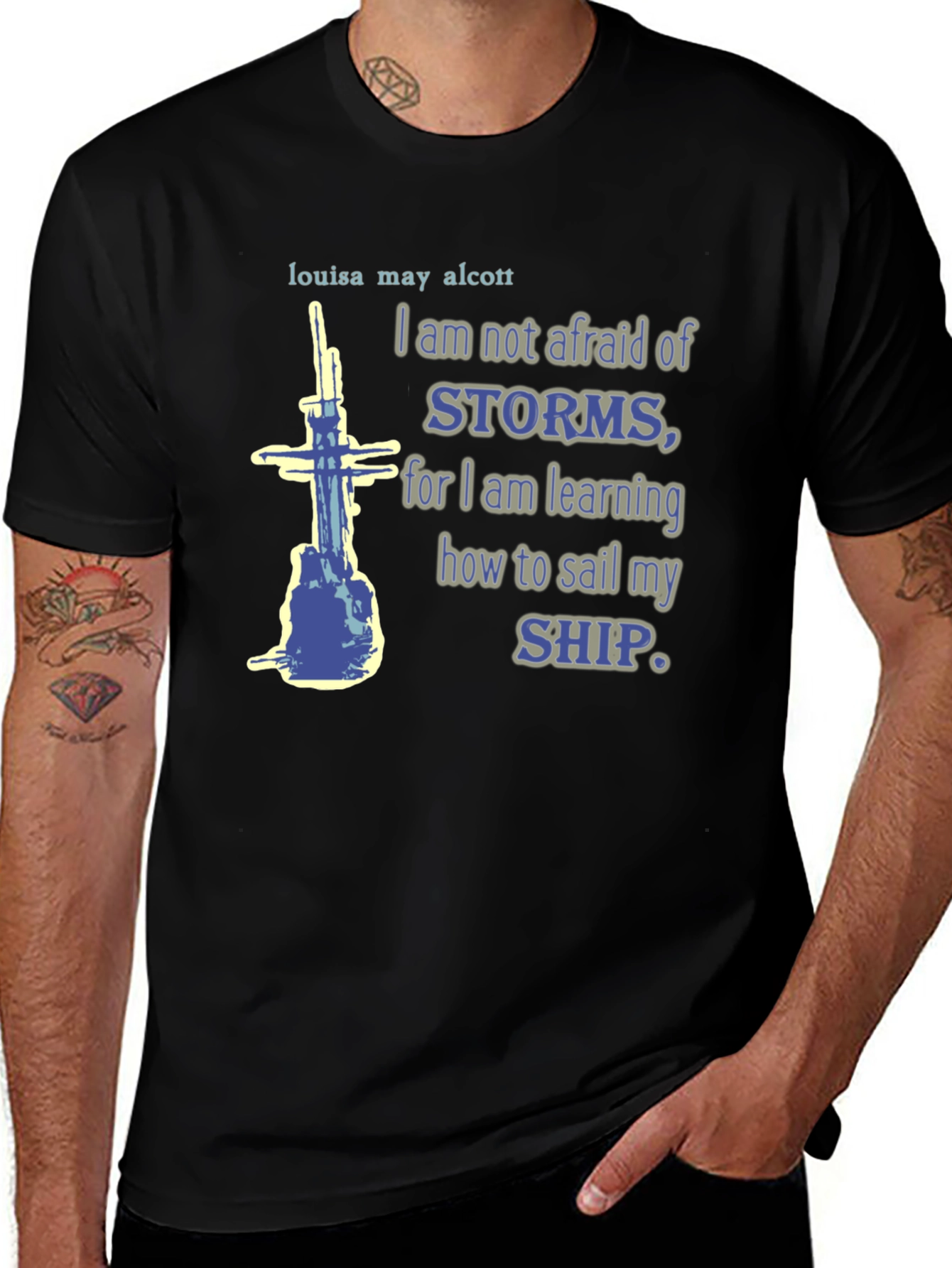 Louisa May Alcott Storms T-Shirt - Literary Quote Tee