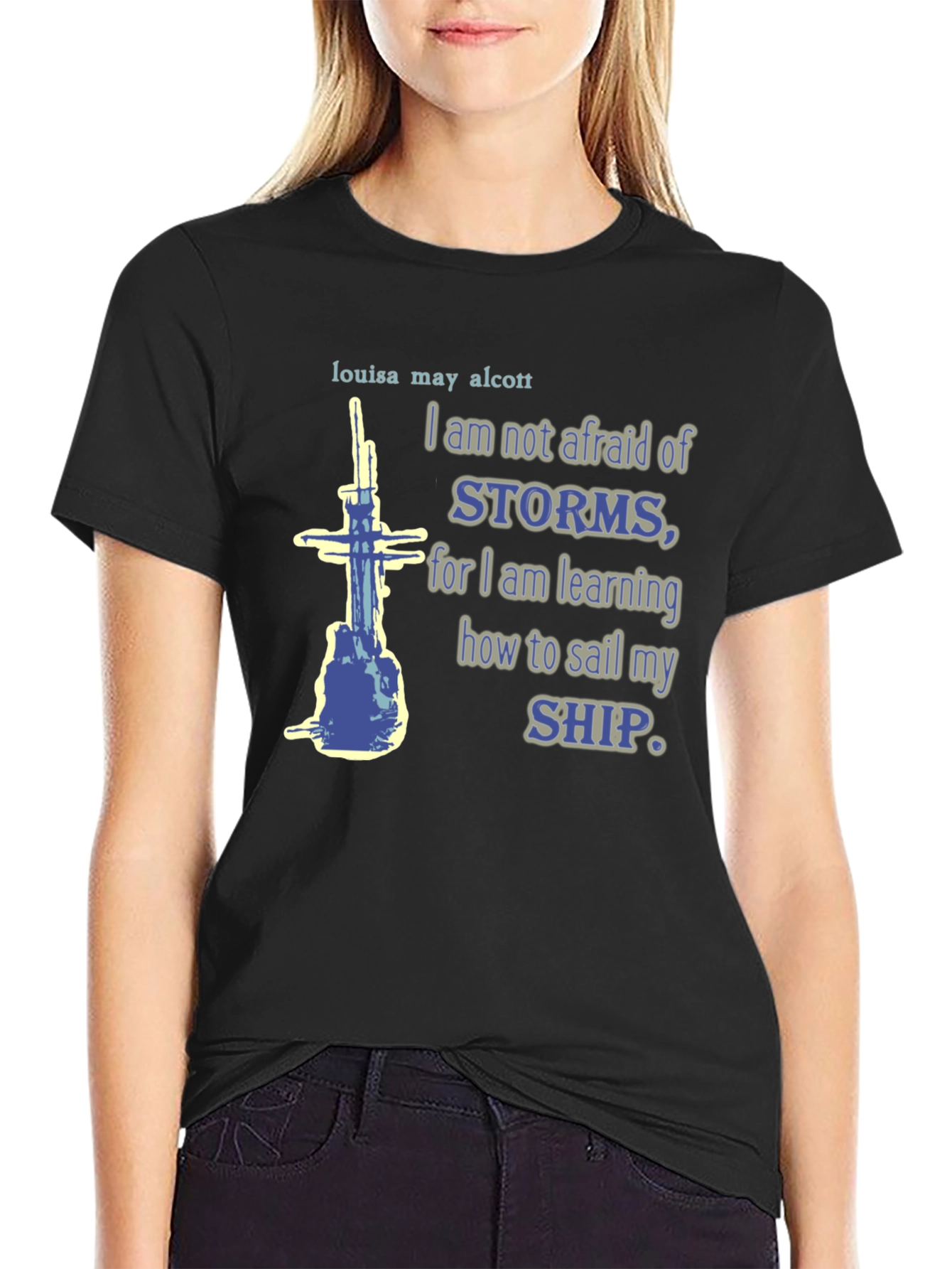 Louisa May Alcott Storms T-Shirt - Literary Quote Tee