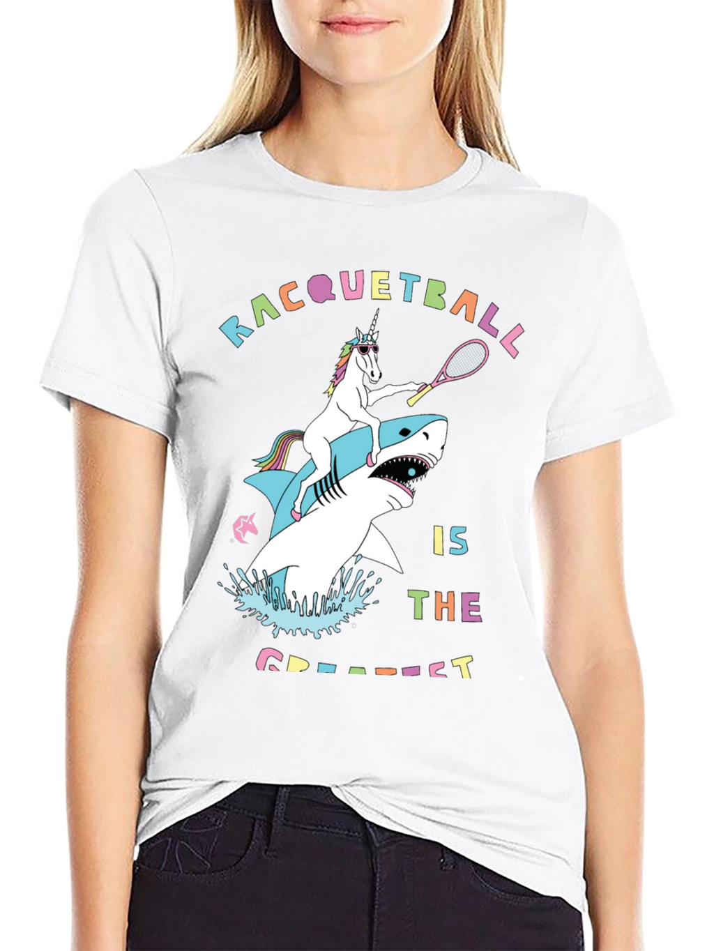 Racquetball Unicorn Shark Graphic Tee