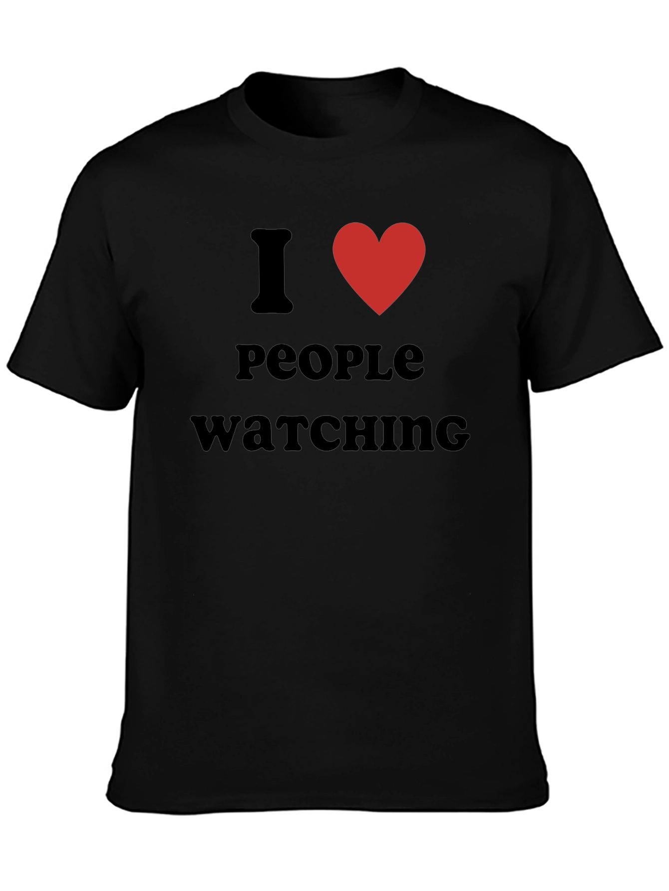 I Heart People Watching Black Graphic T-Shirt