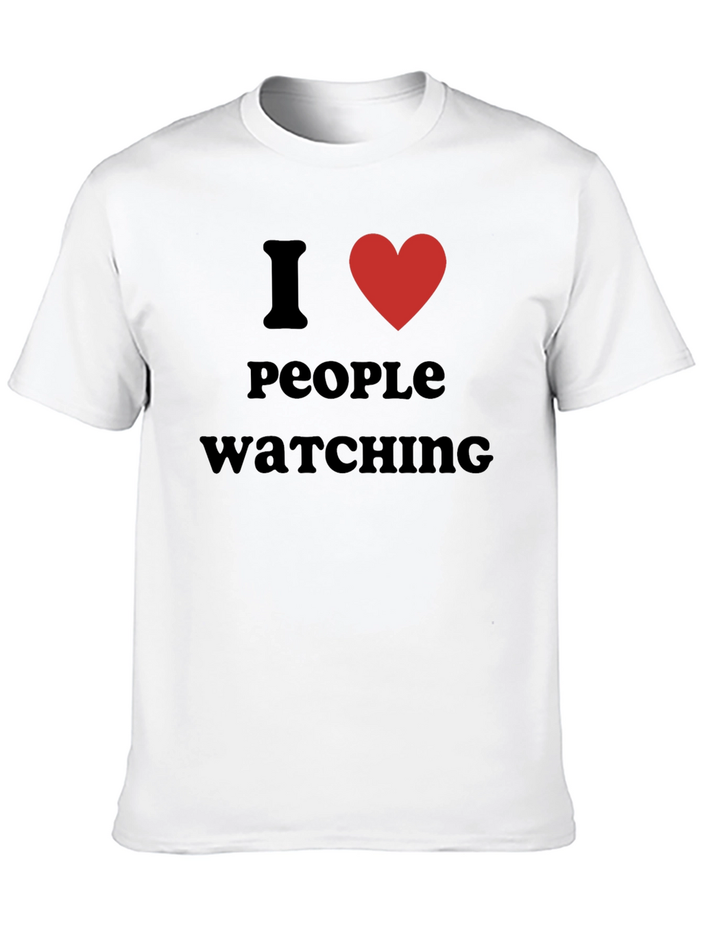 I Heart People Watching Black Graphic T-Shirt