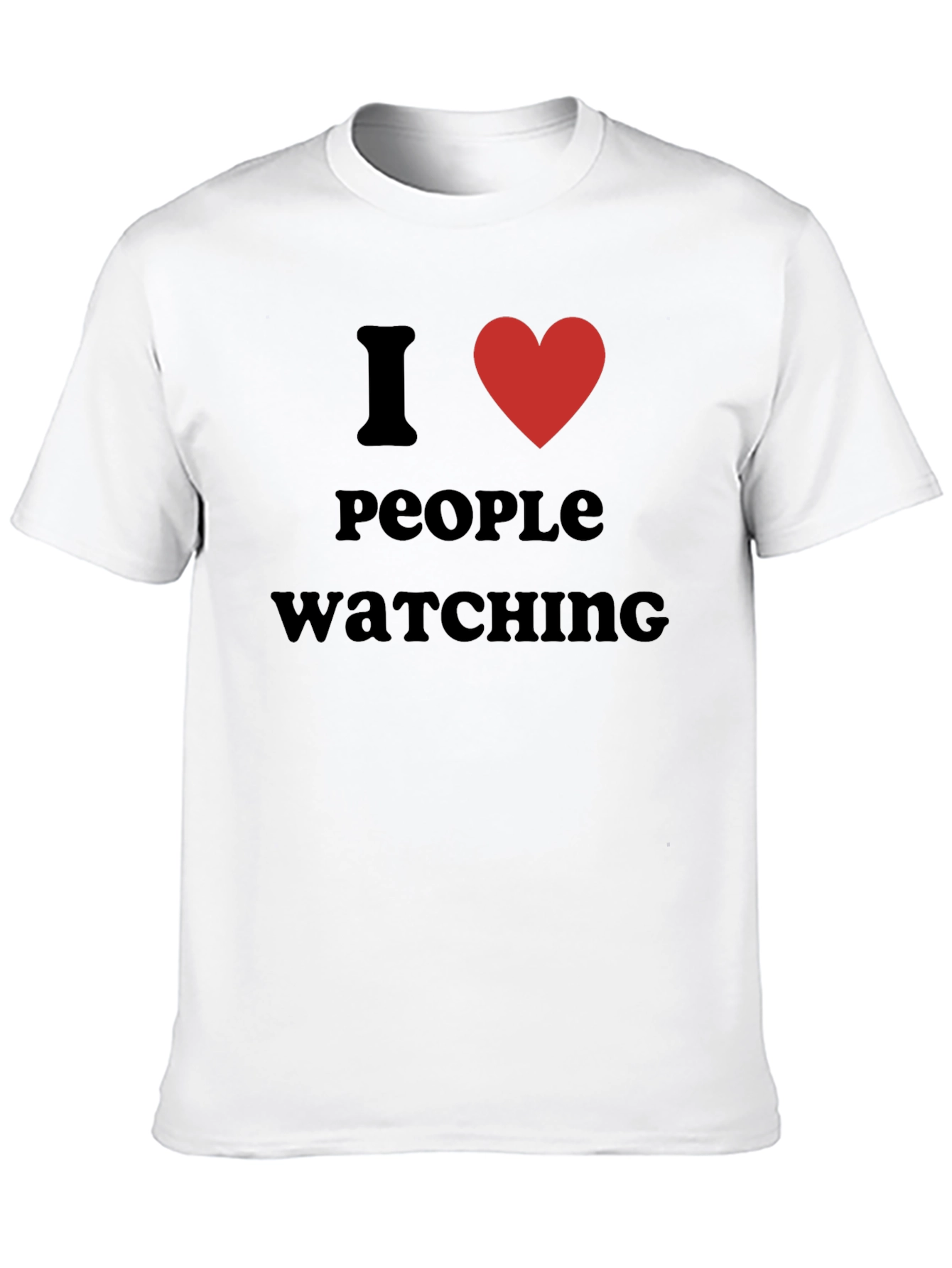 I Heart People Watching Black Graphic T-Shirt