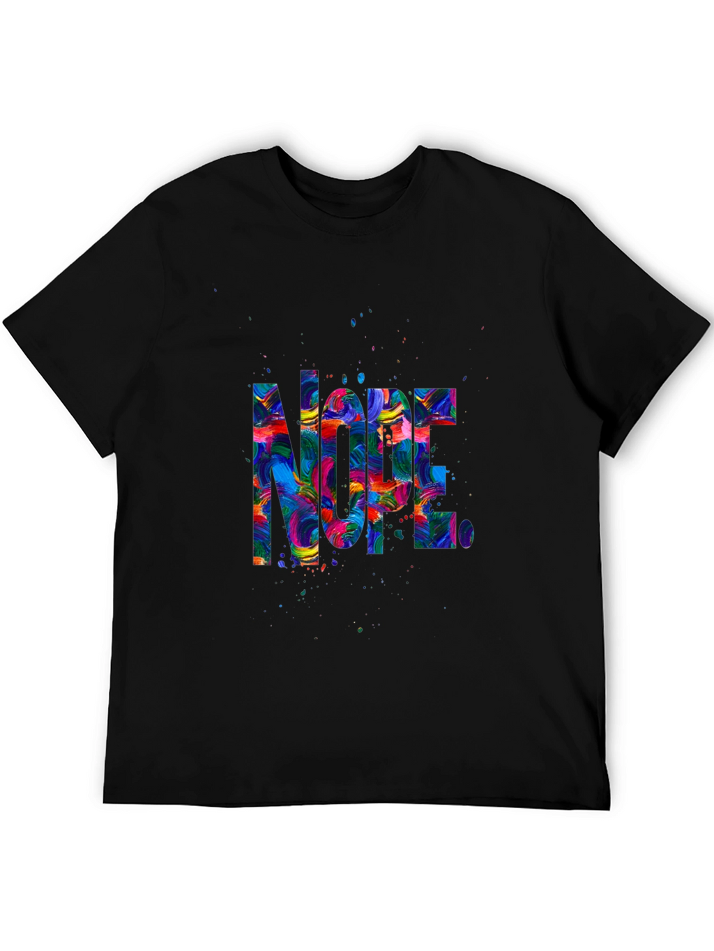 Vibrant Nope Graphic Tee - Mens Black T-Shirt