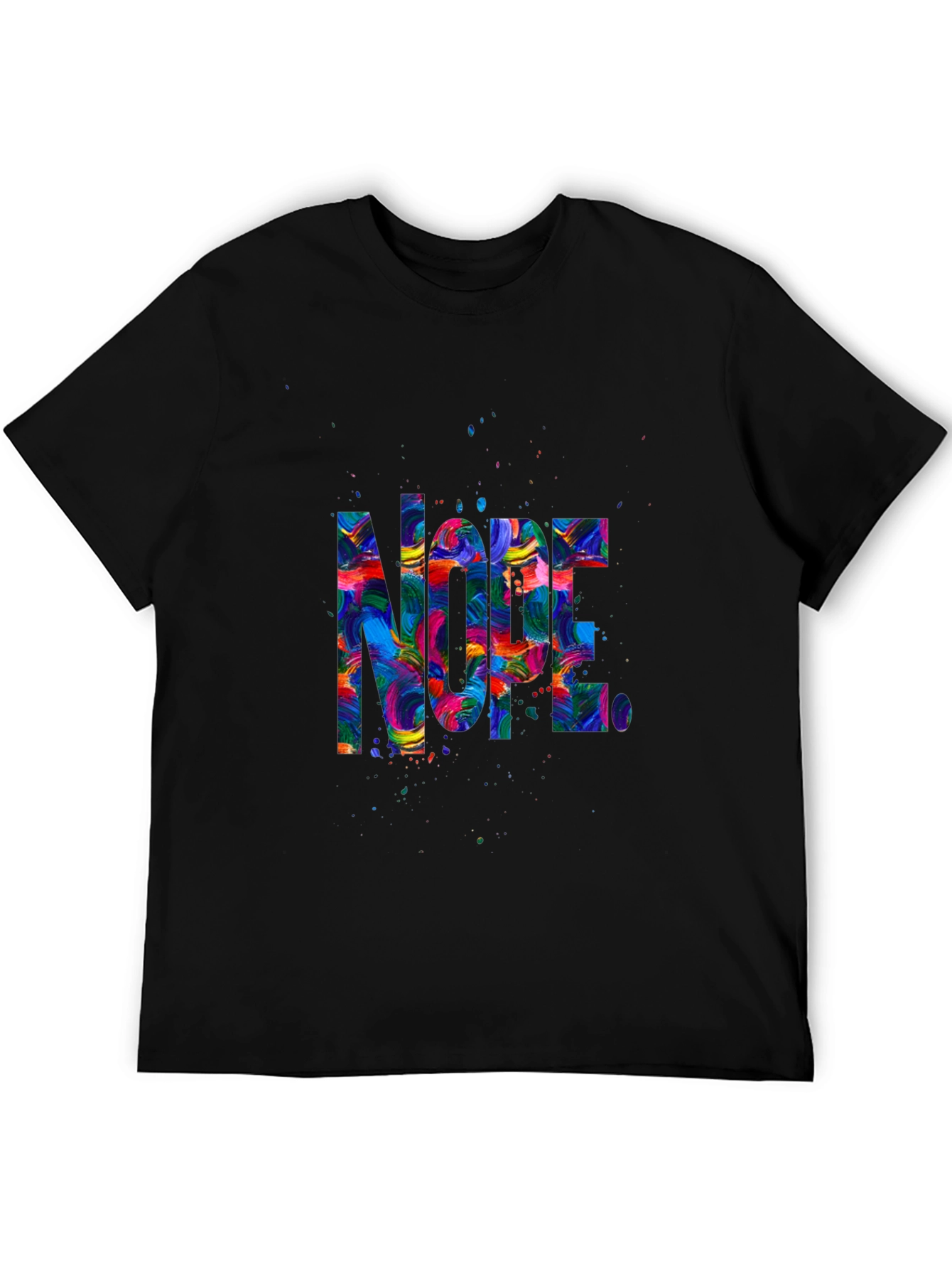 Vibrant Nope Graphic Tee - Mens Black T-Shirt