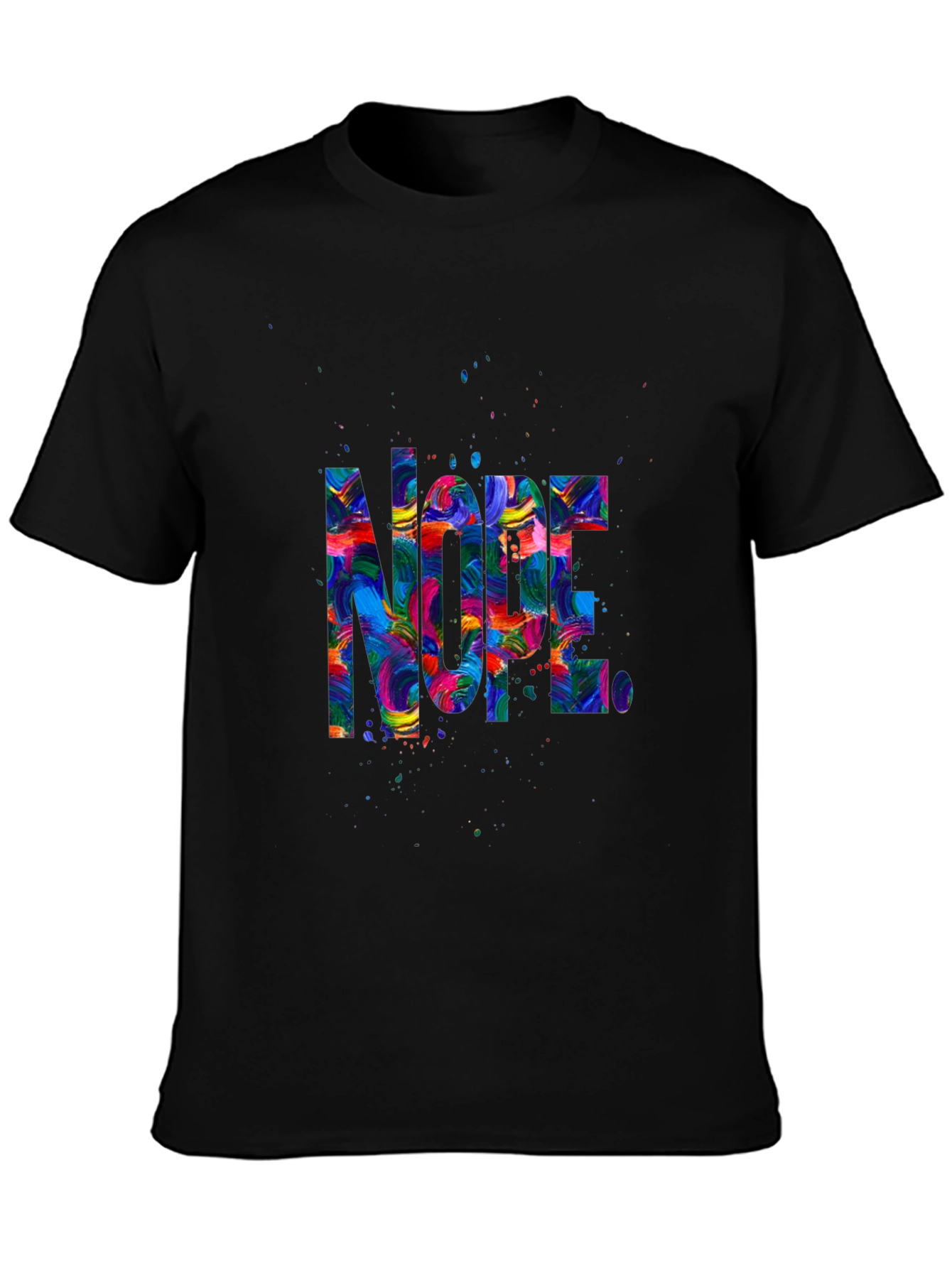 Vibrant Nope Graphic Tee - Mens Black T-Shirt