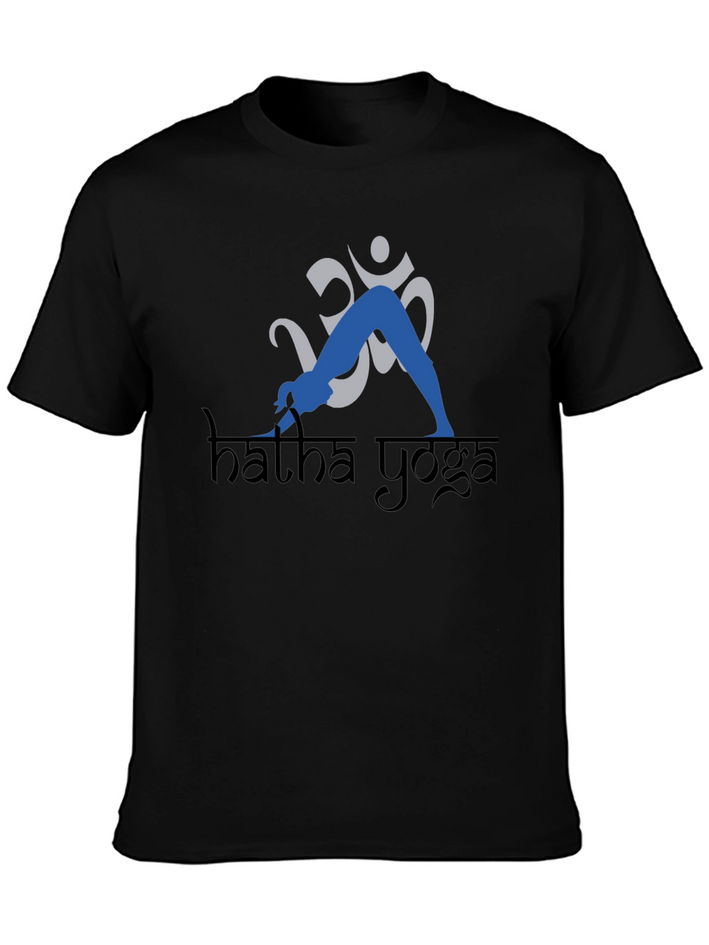 Hatha Yoga Black T-Shirt with Om Symbol