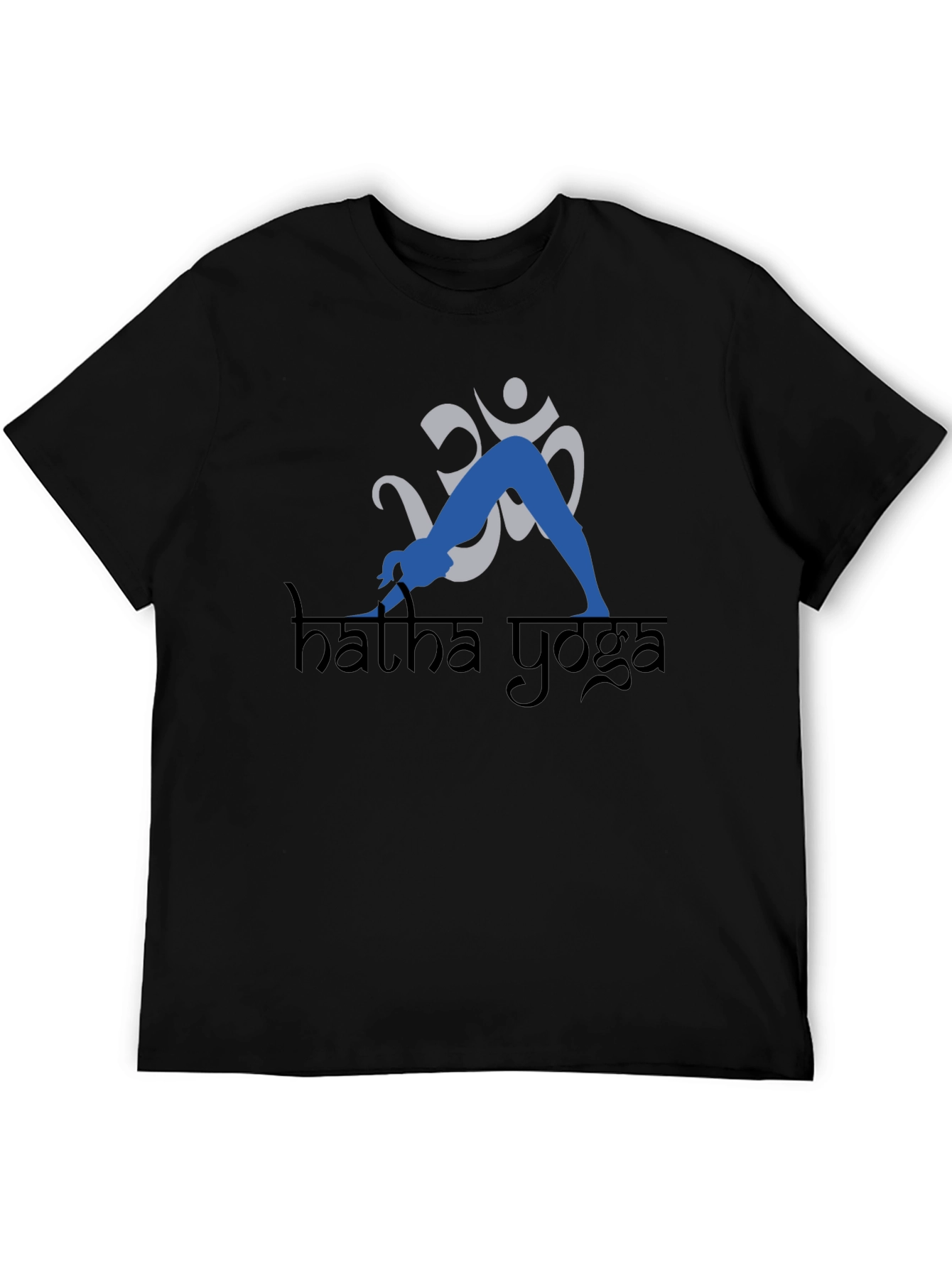 Hatha Yoga Black T-Shirt with Om Symbol