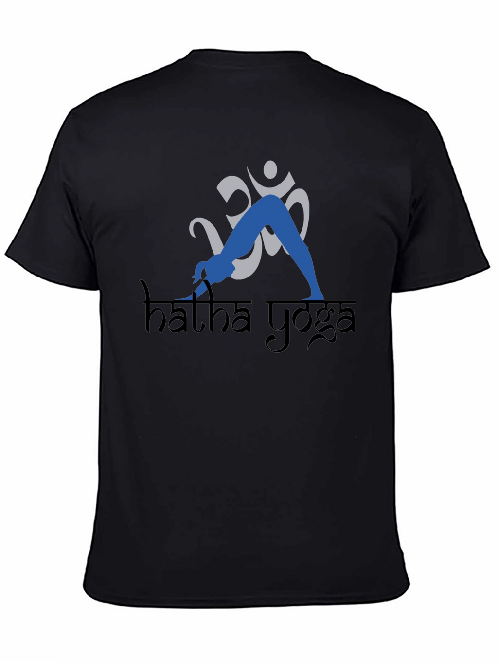 Hatha Yoga Black T-Shirt with Om Symbol