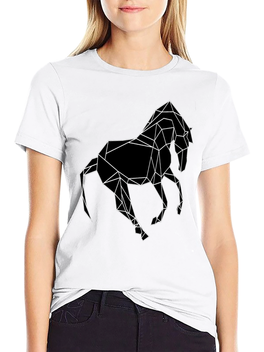 Geometric Horse Graphic T-Shirt - Modern Design