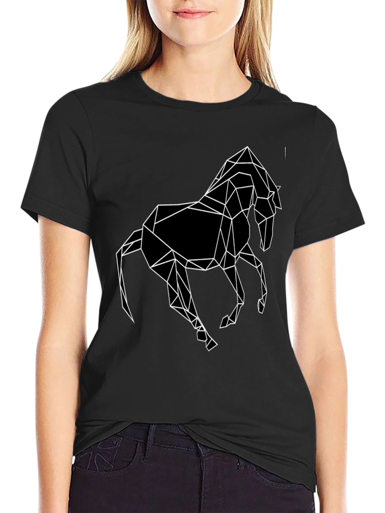 Geometric Horse Graphic T-Shirt - Modern Design
