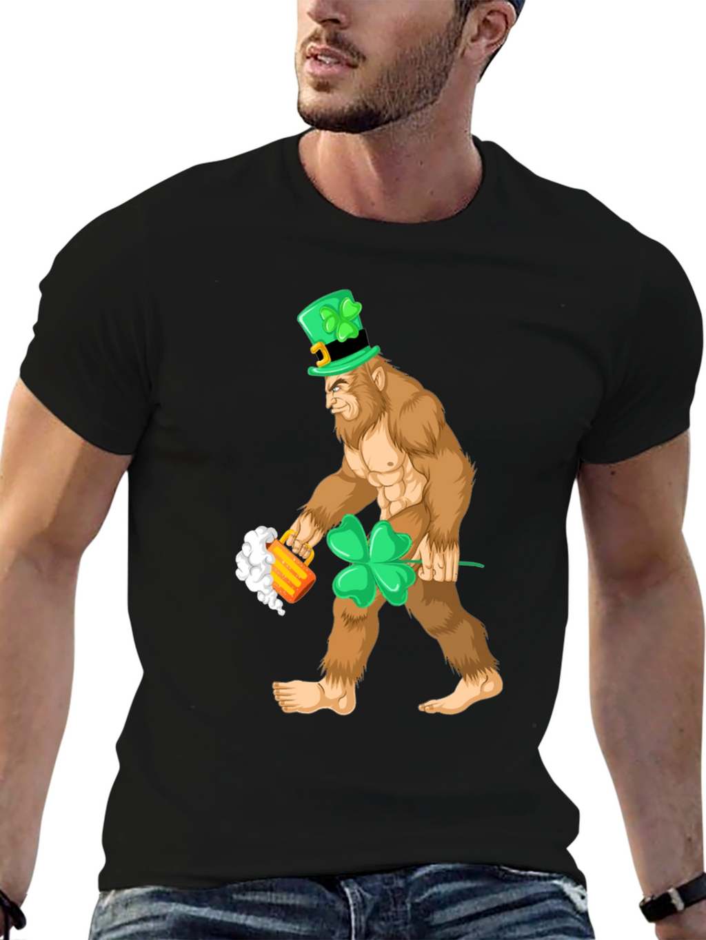 Leprechaun Bigfoot St. Patricks Day Tee