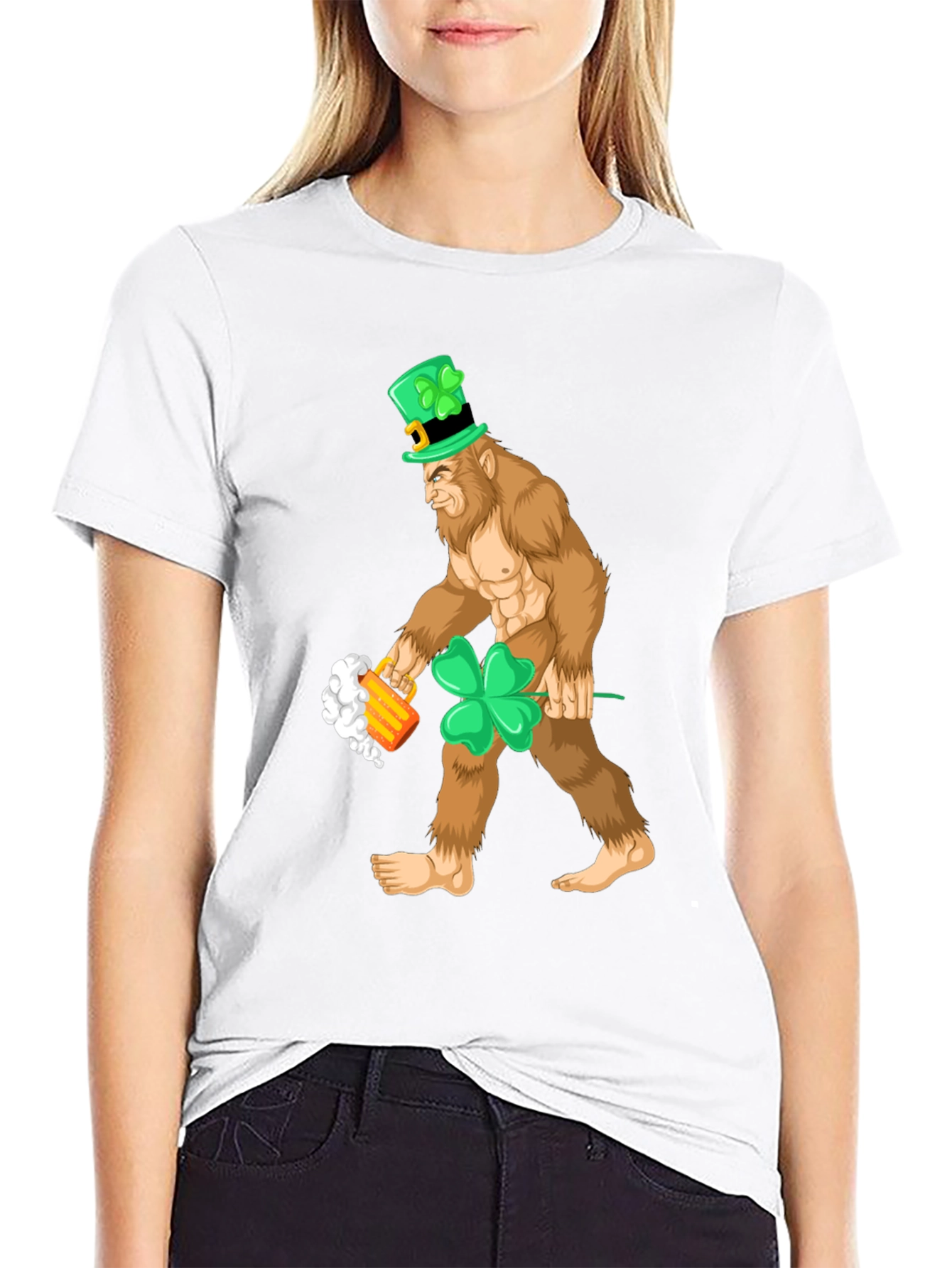 Leprechaun Bigfoot St. Patricks Day Tee