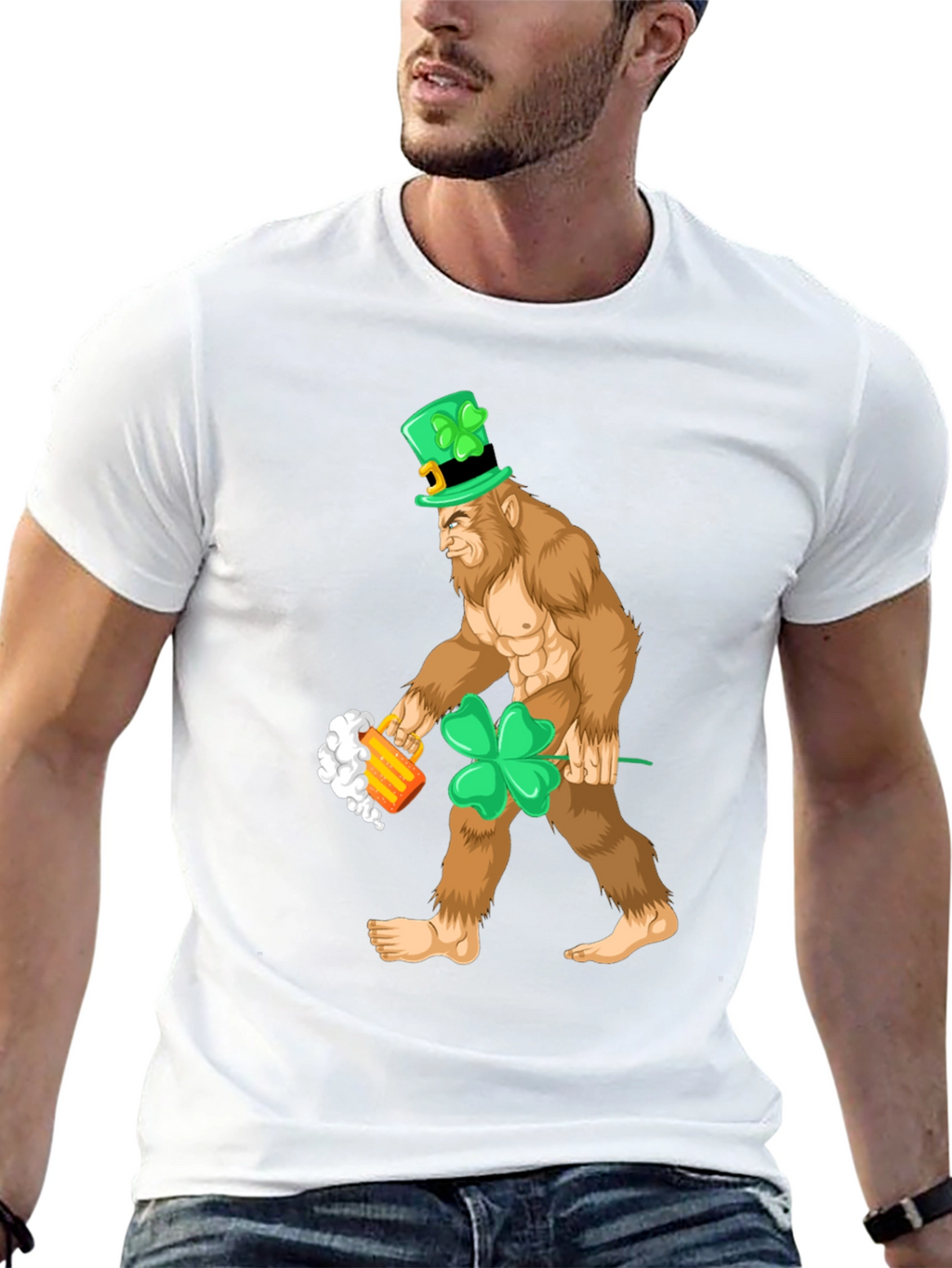Leprechaun Bigfoot St. Patricks Day Tee