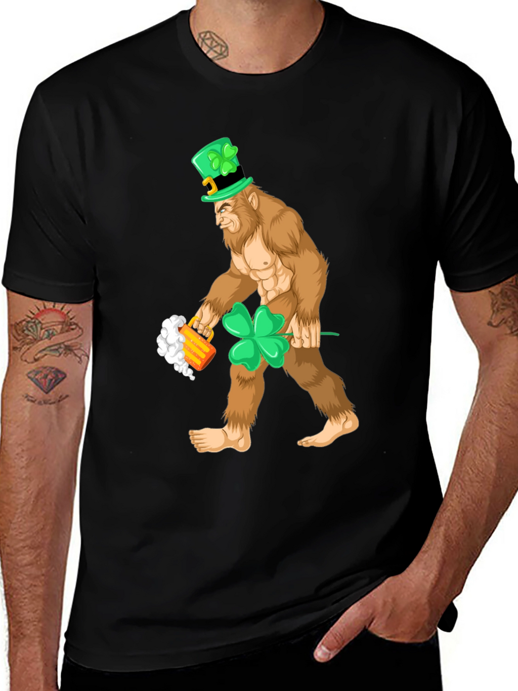 Leprechaun Bigfoot St. Patricks Day Tee