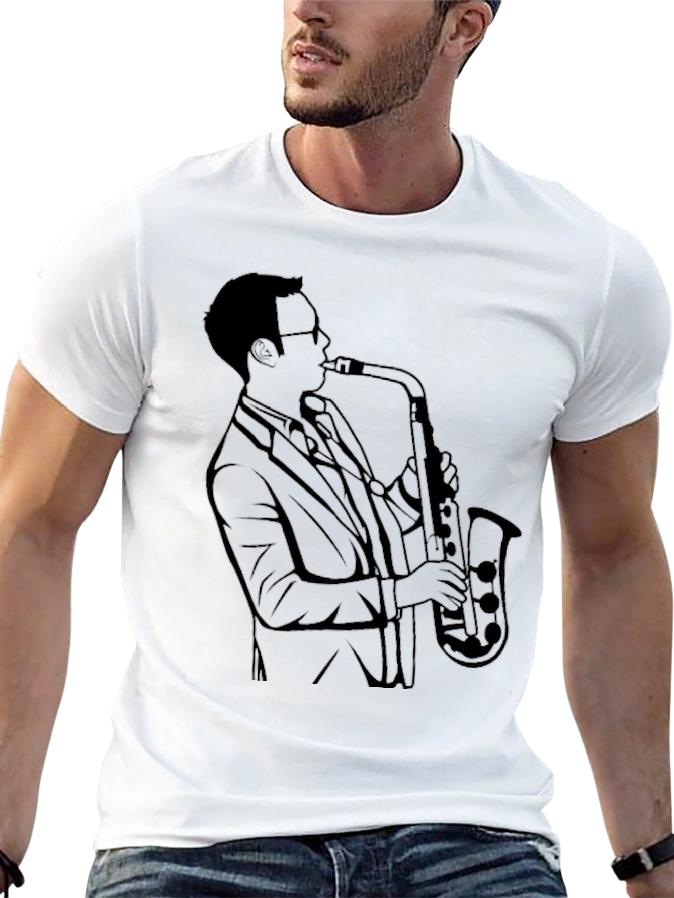 Saxophone Player Graphic Tee