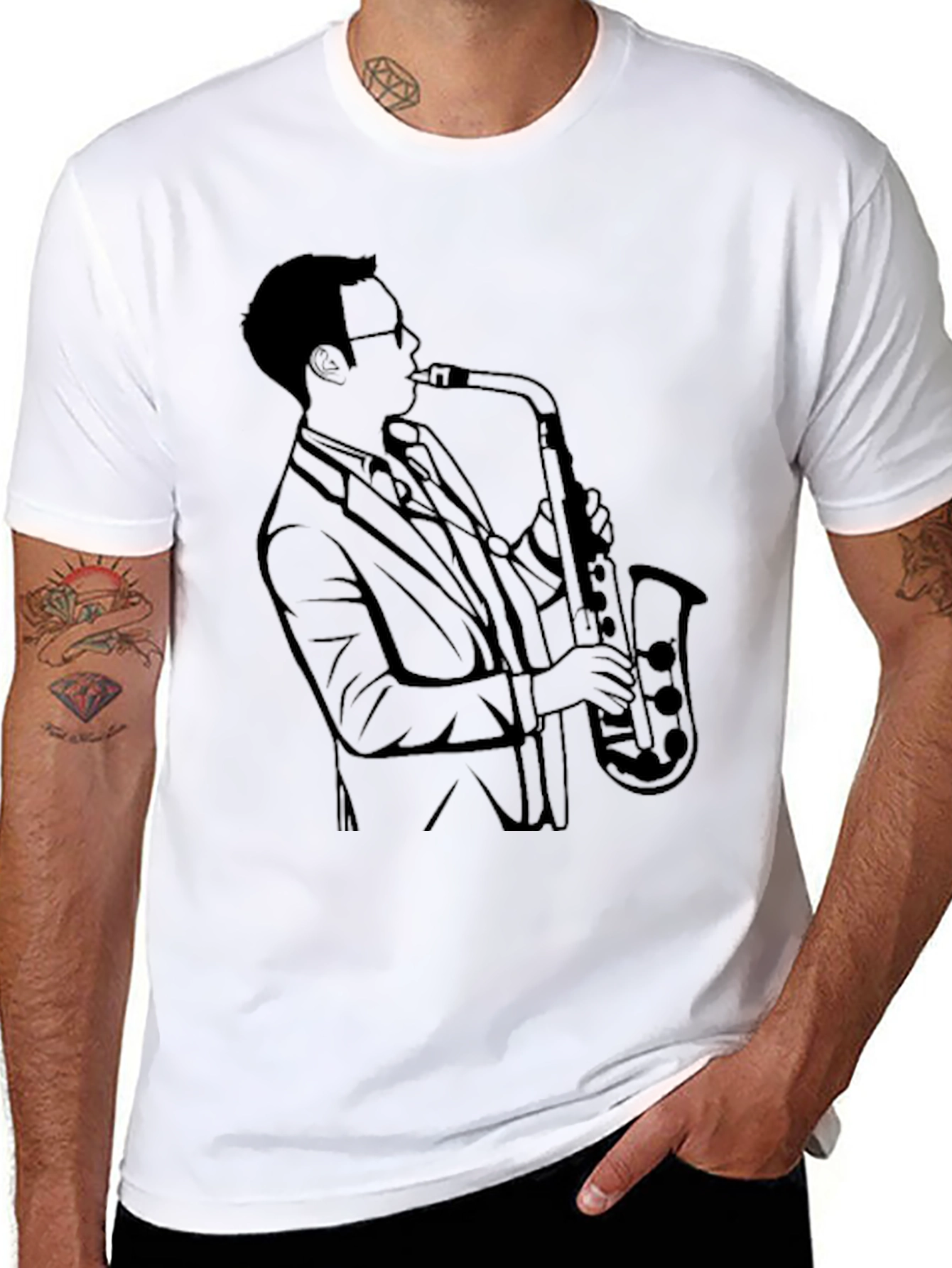 Saxophone Player Graphic Tee