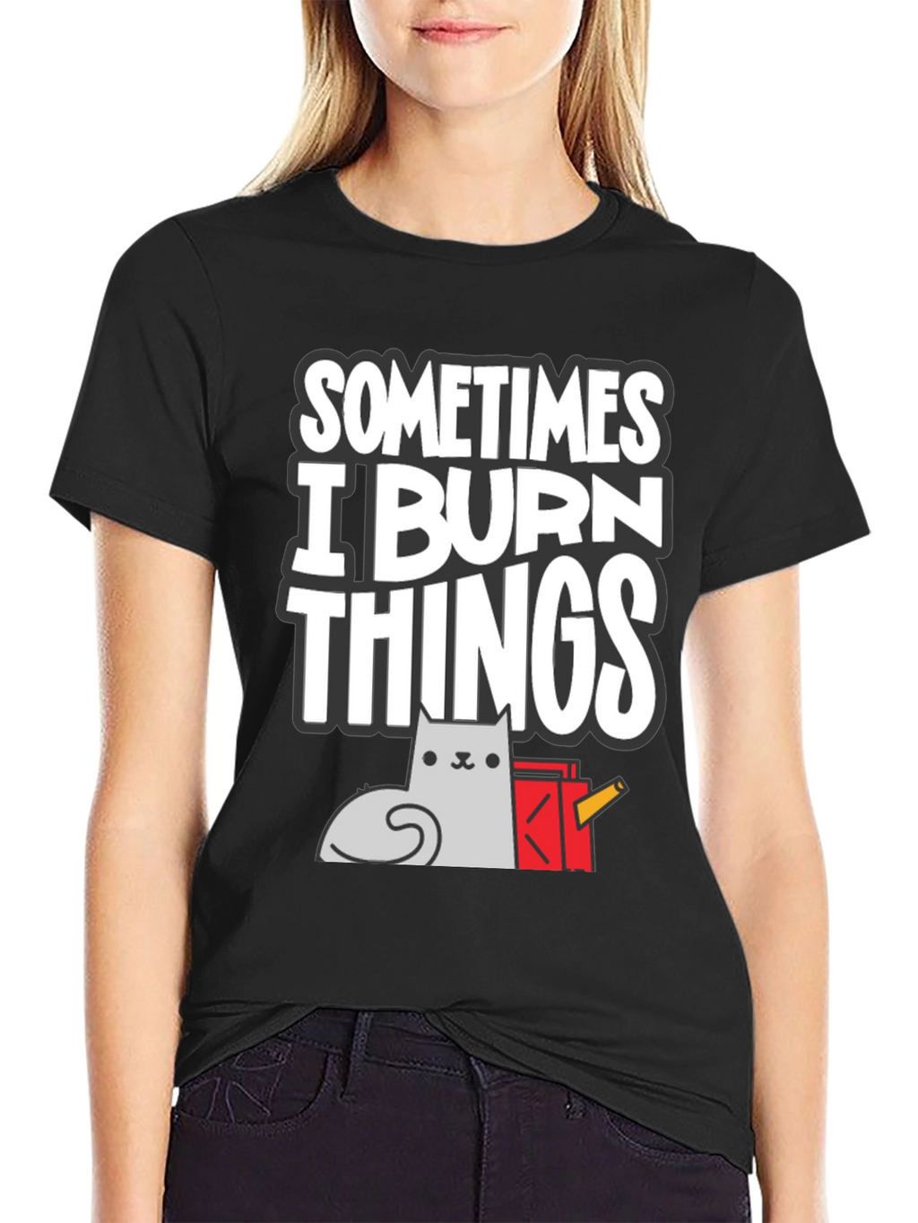 Sometimes I Burn Things Cat T-Shirt