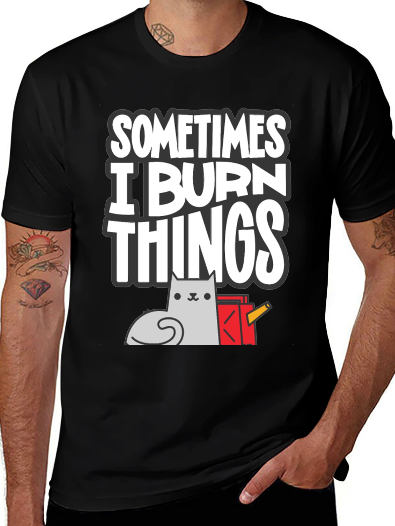 Sometimes I Burn Things Cat T-Shirt