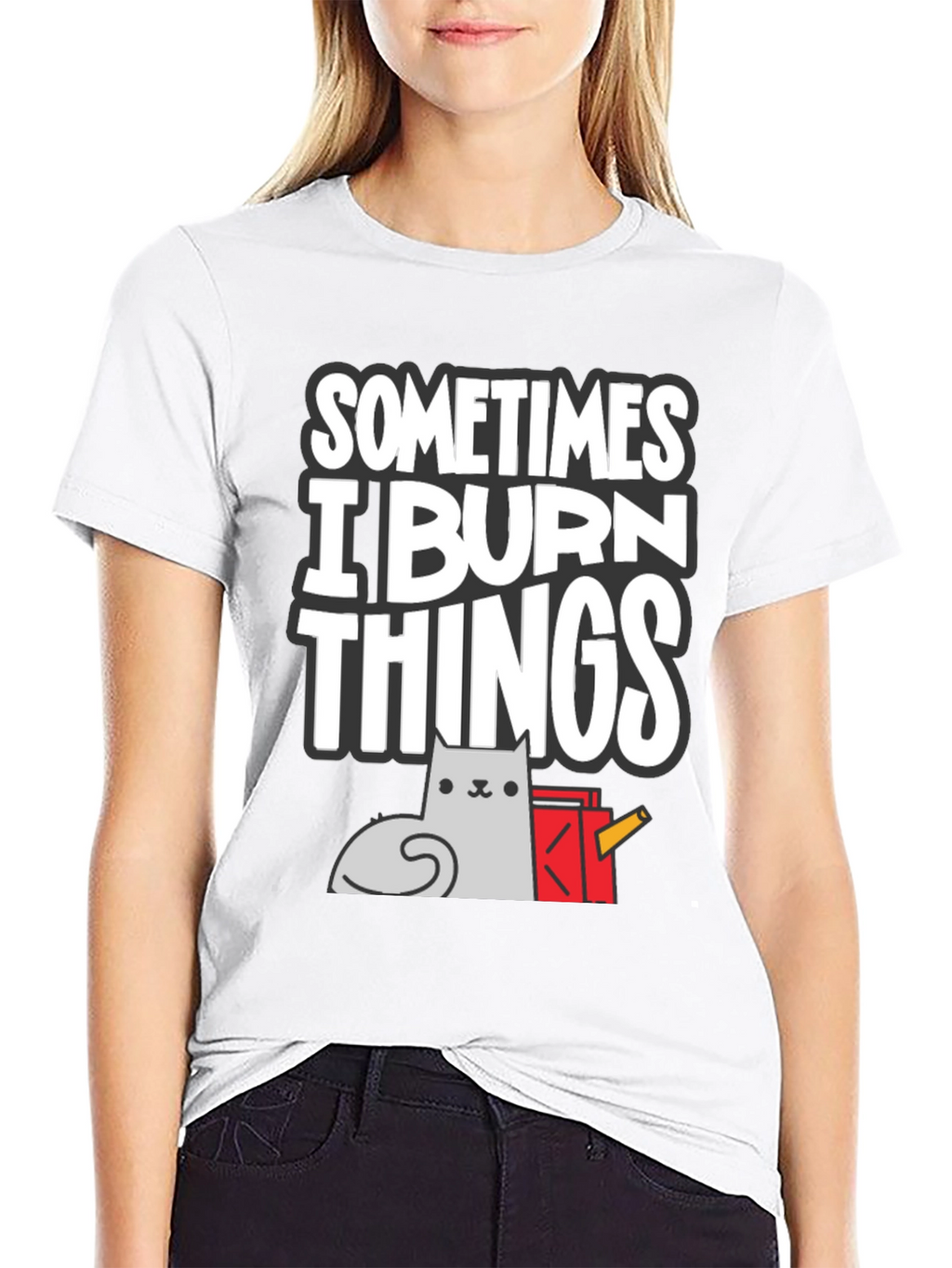 Sometimes I Burn Things Cat T-Shirt