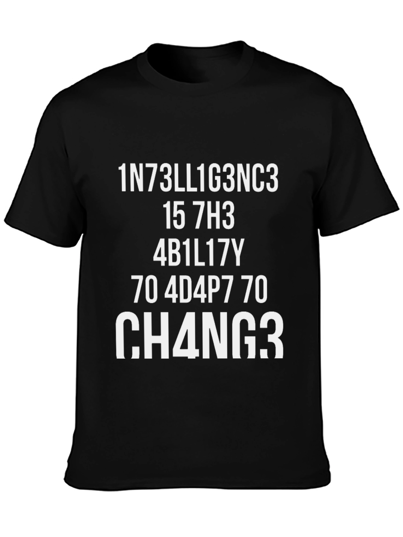 Funny Intelligence Change T-Shirt - Black