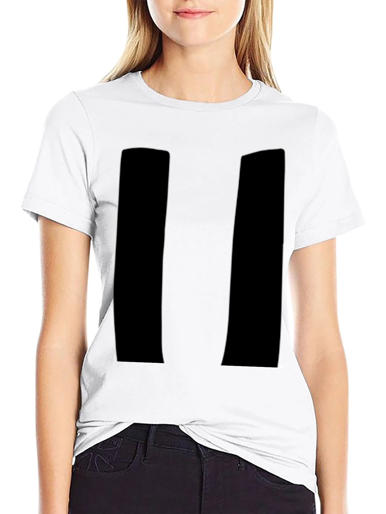 Mens Black Pause Symbol Graphic T-Shirt