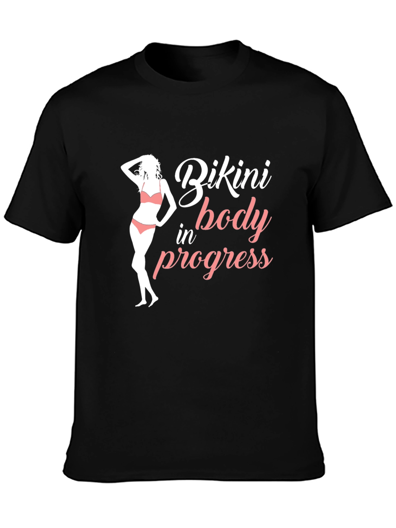 Bikini Body in Progress Black T-Shirt
