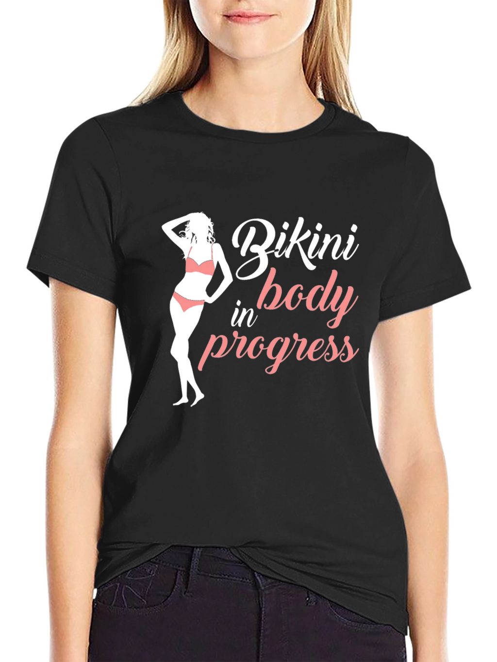 Bikini Body in Progress Black T-Shirt