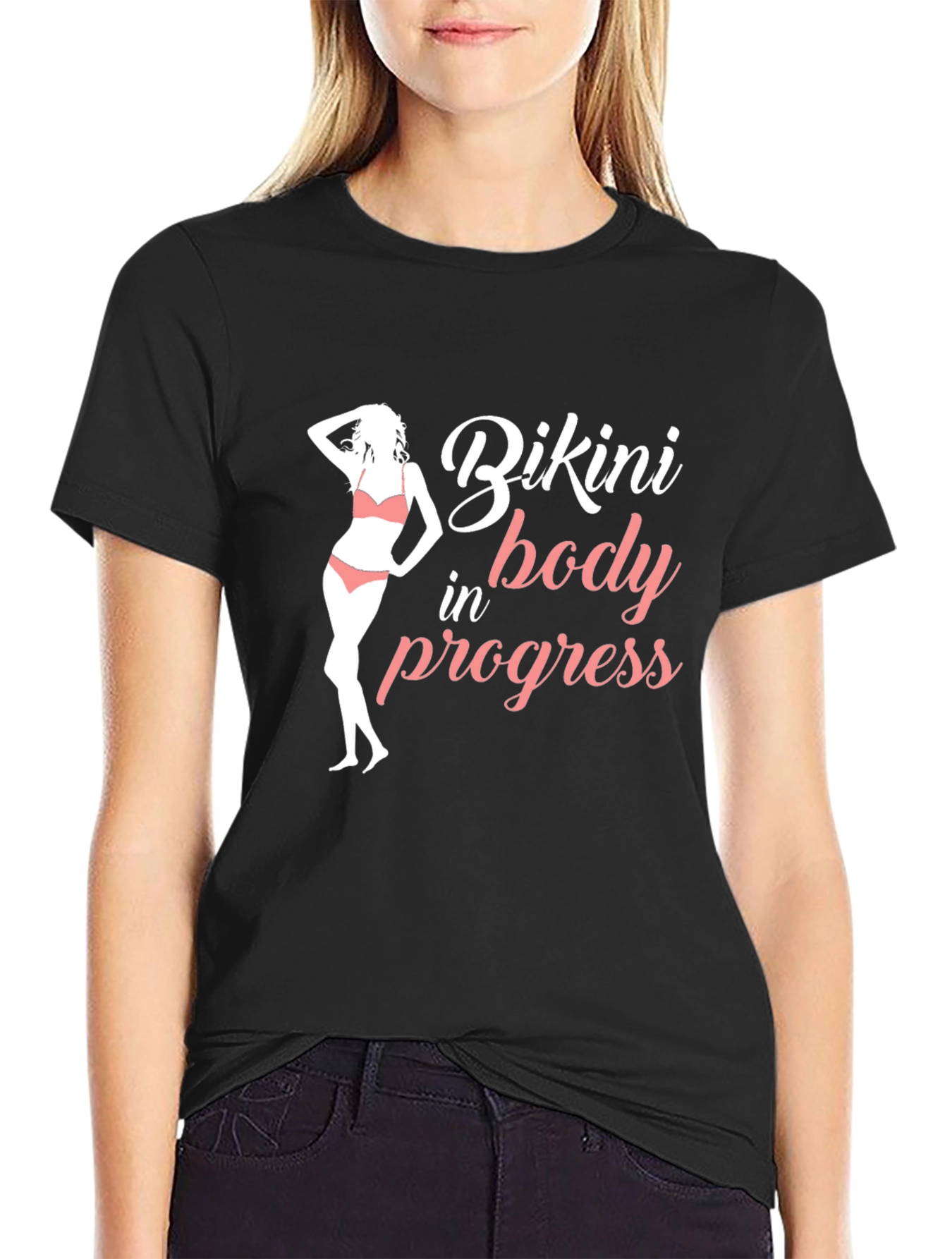 Bikini Body in Progress Black T-Shirt