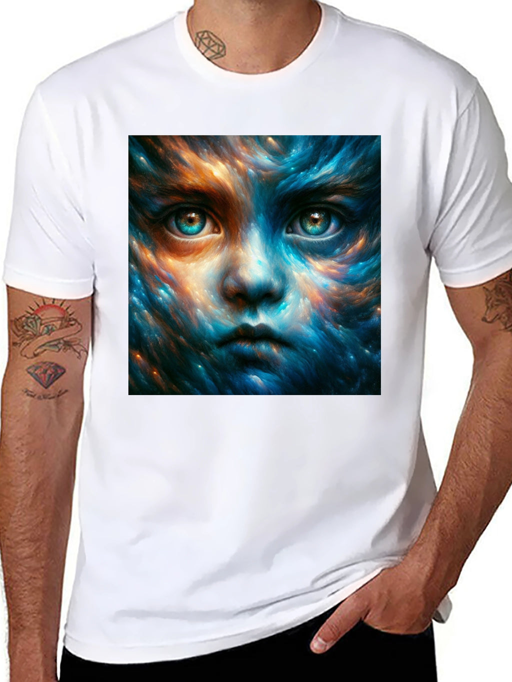 Mystic Face Graphic Black T-Shirt