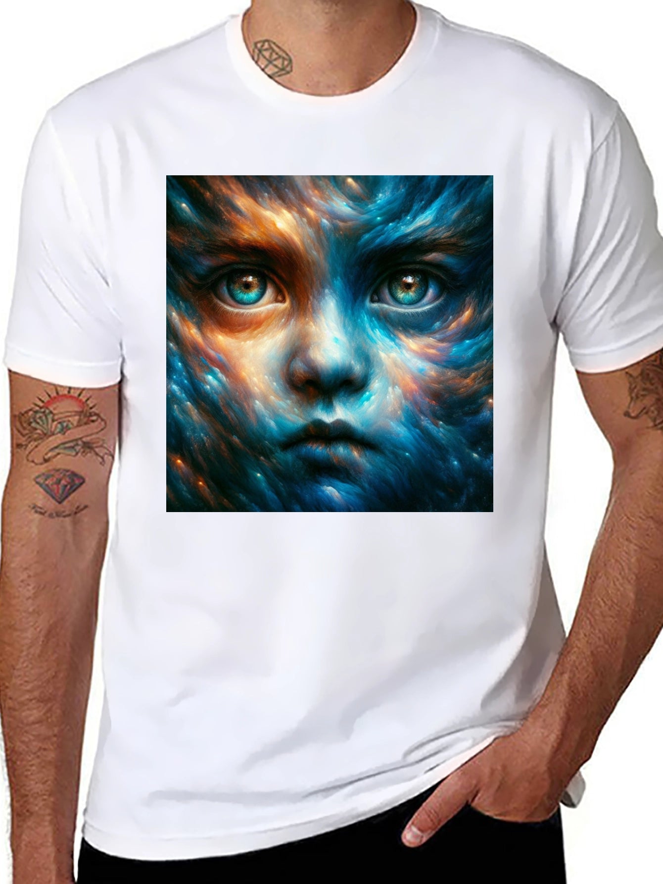 Mystic Face Graphic Black T-Shirt