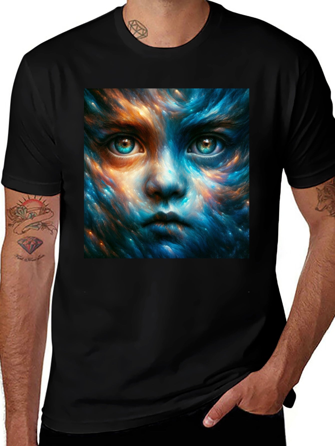 Mystic Face Graphic Black T-Shirt