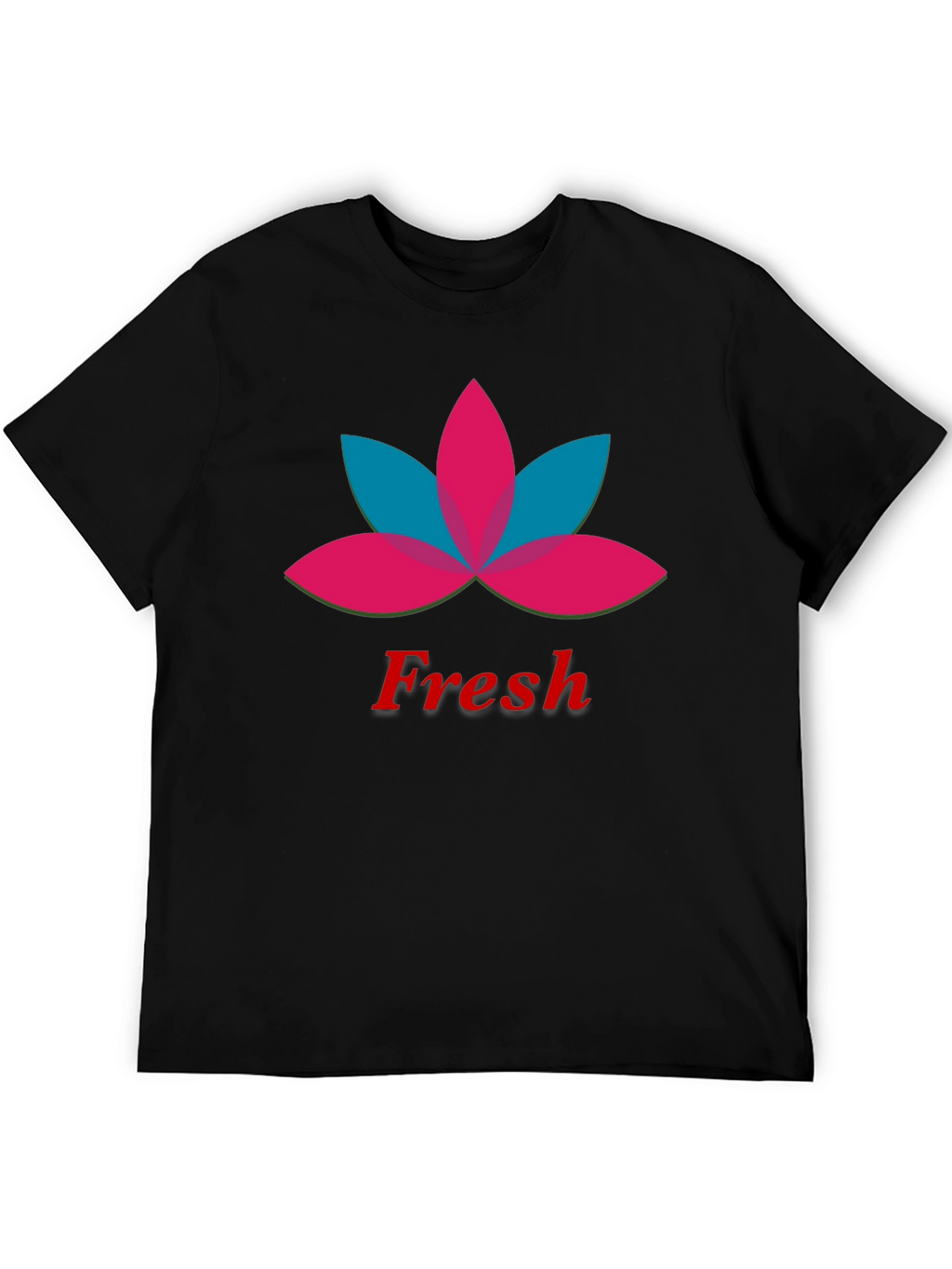 Mens Black Fresh Lotus Graphic T-Shirt
