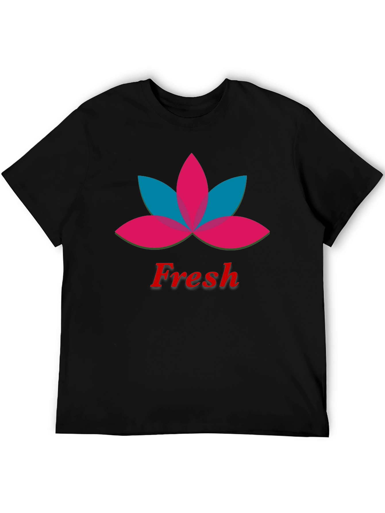 Mens Black Fresh Lotus Graphic T-Shirt
