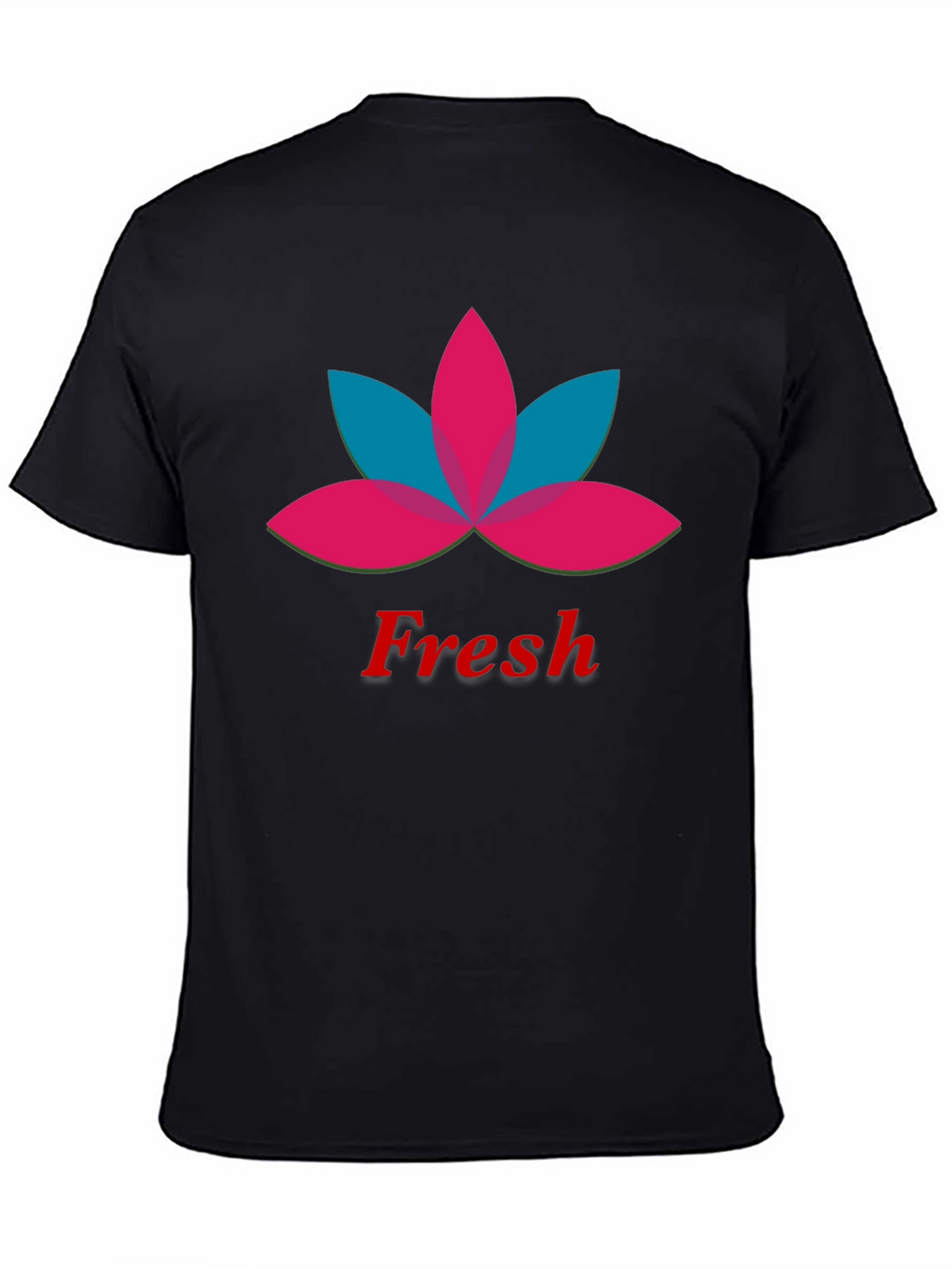 Mens Black Fresh Lotus Graphic T-Shirt