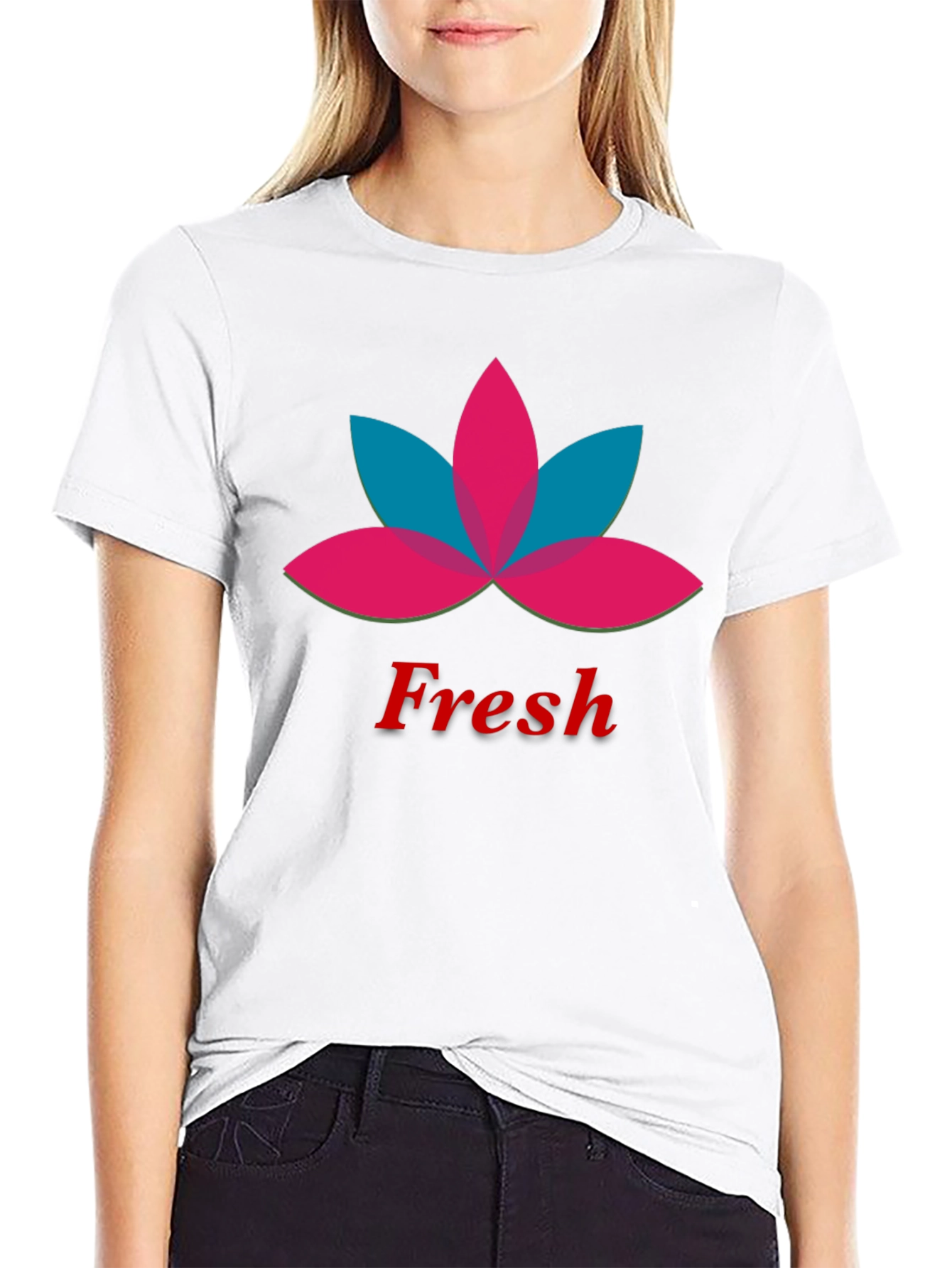 Mens Black Fresh Lotus Graphic T-Shirt