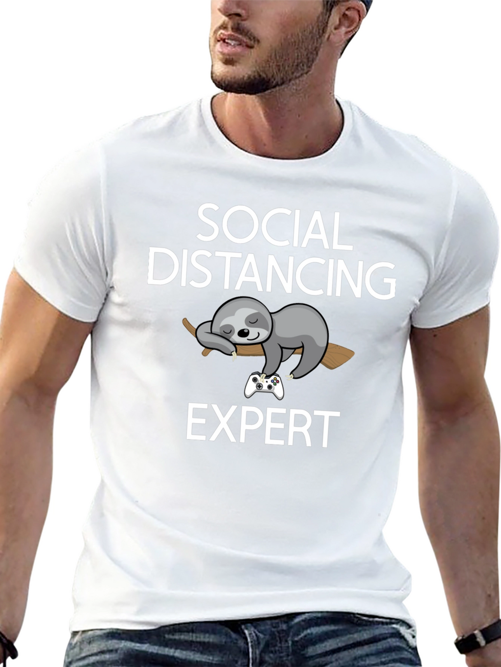 Social Distancing Expert Sloth Graphic Tee