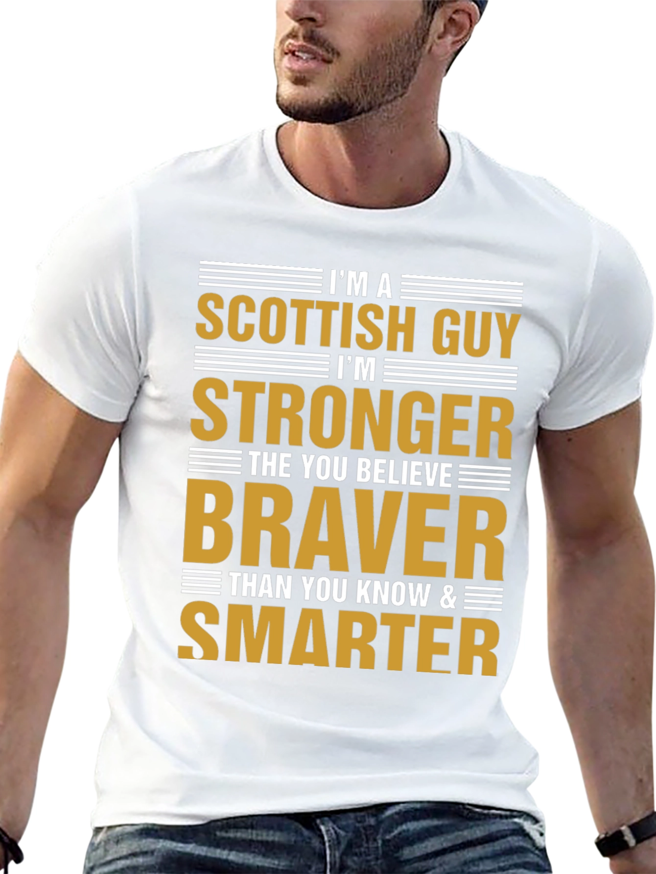 Scottish Guy T-Shirt - Strong Brave & Smart