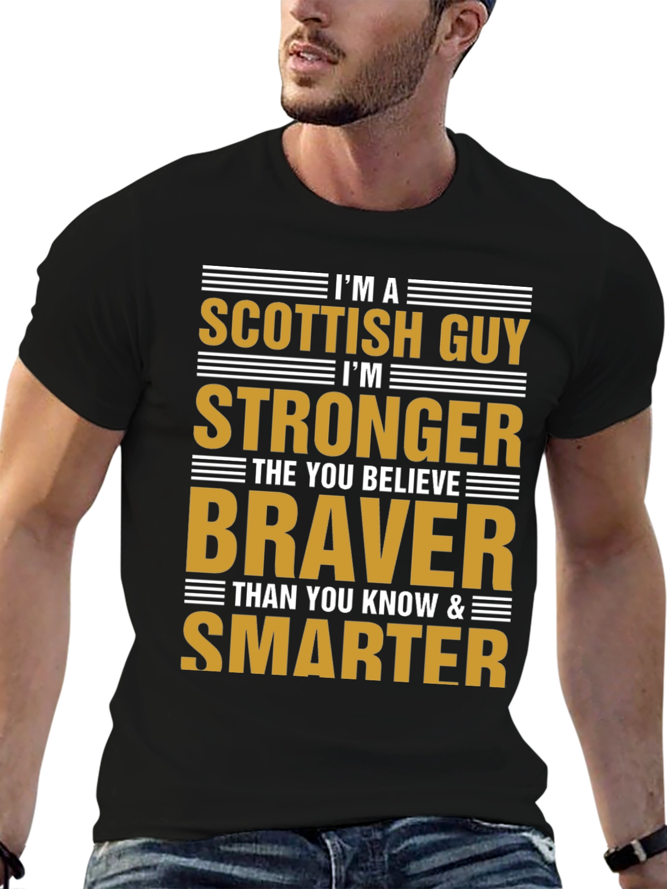 Scottish Guy T-Shirt - Strong Brave & Smart